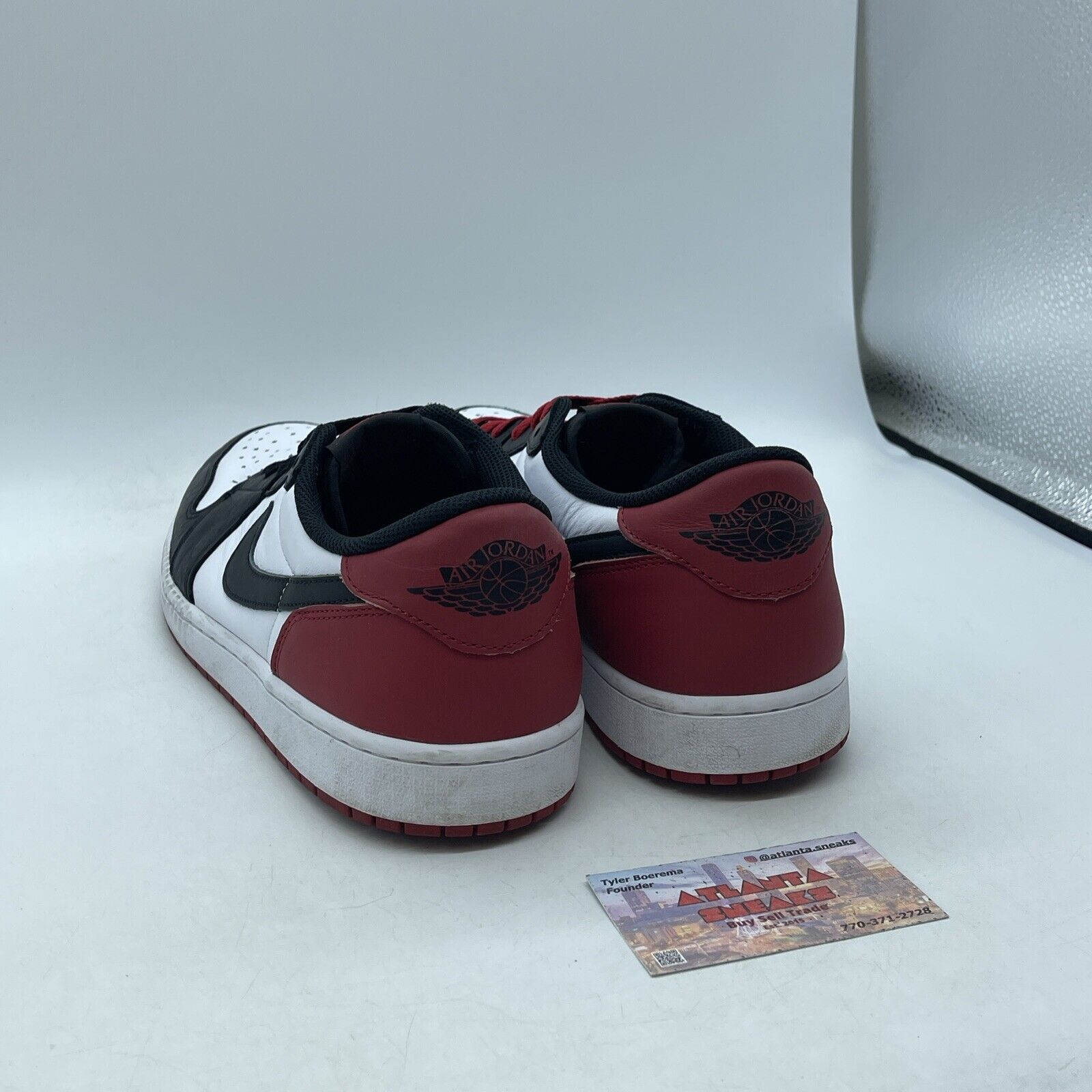 Size 12 - Air Jordan 1 Retro OG Low Black Toe Red White Leather (CZ0790-106)