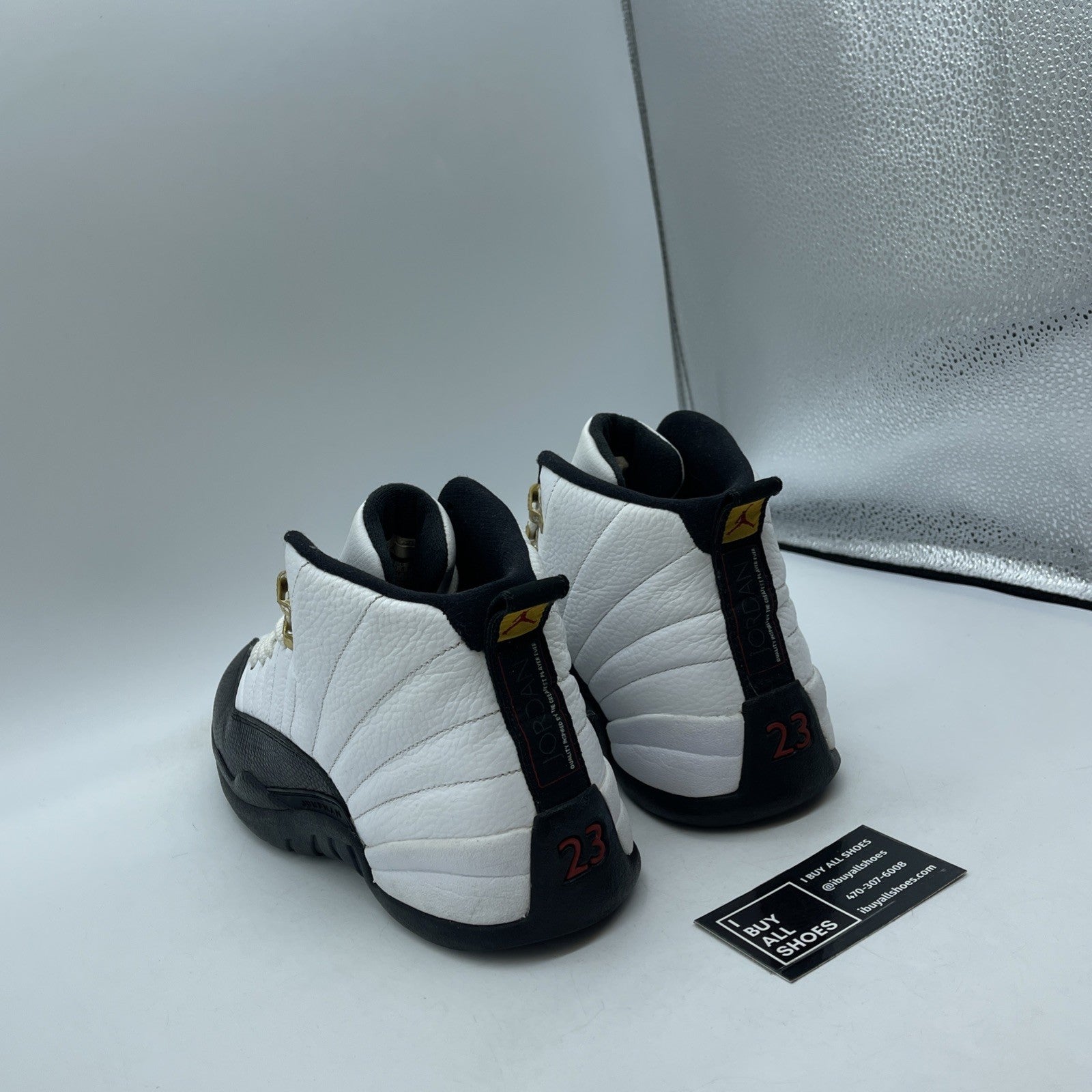 Size 11.5 - Jordan 12 Retro taxi release Black White Leather (130690-125)