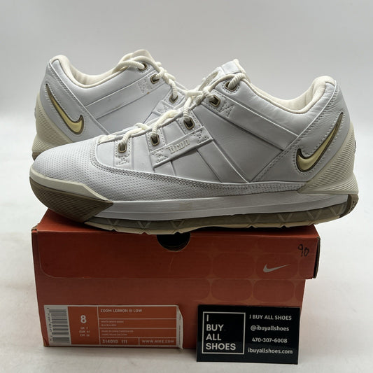 Size 8 - Nike Zoom LeBron 3 Low White (314010-111)