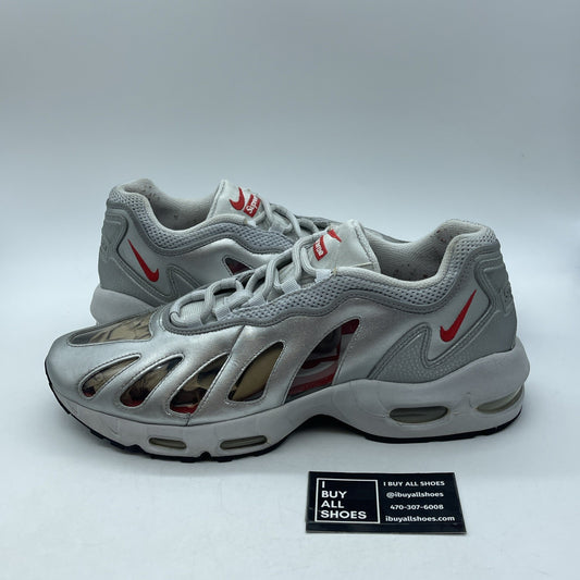 Size 13 - Nike Supreme x Air Max 96 Metallic Silver Red Leather (CV7652-001)