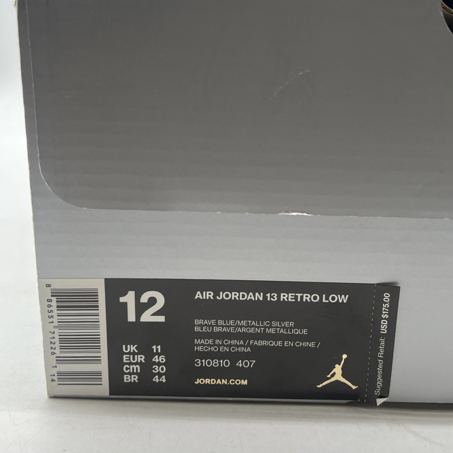 Size 12 - Air Jordan 13 Retro 2017 Low Brave Blue (310810-407)