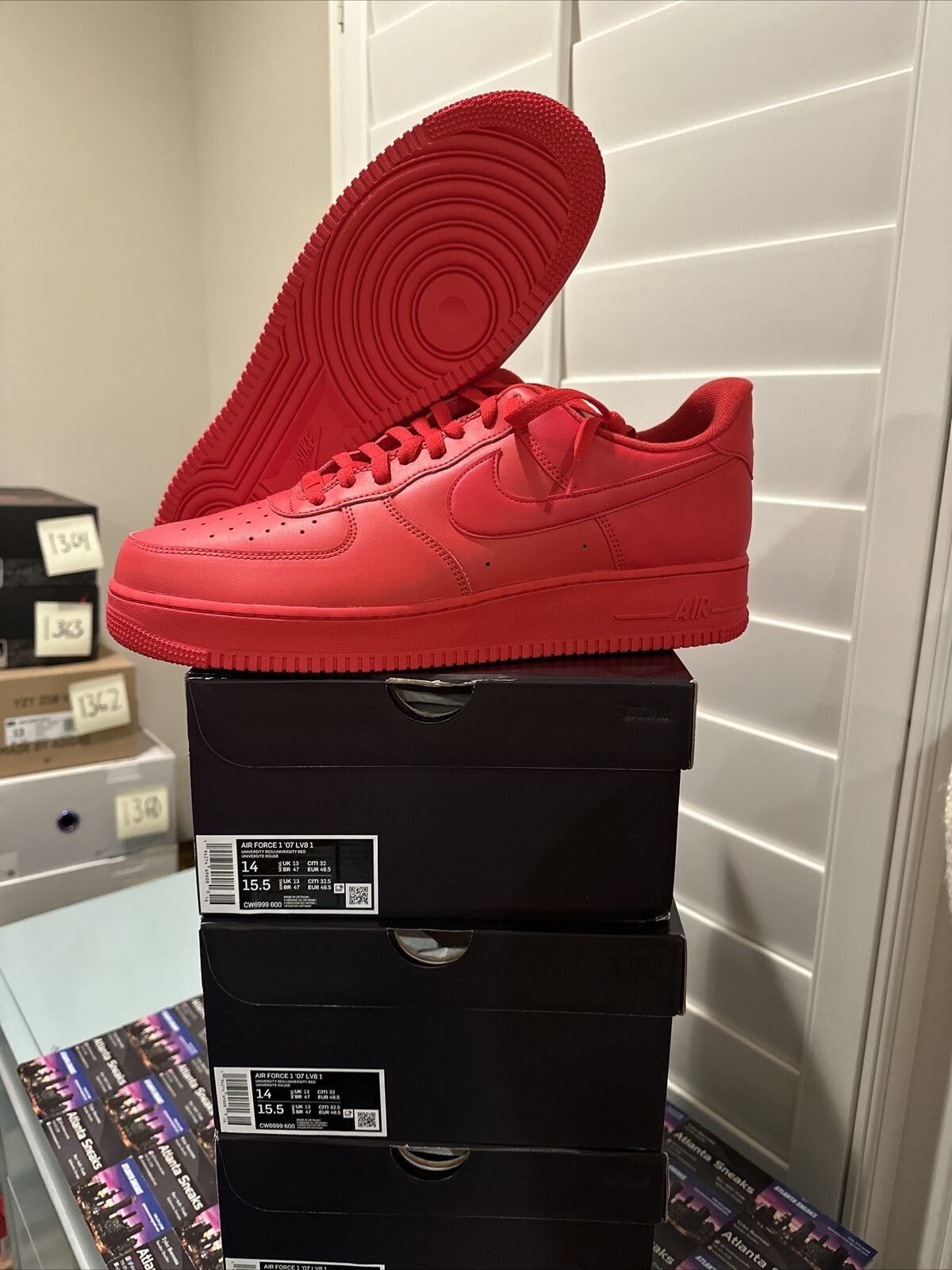 Nike Air Force 1 '07 LV8 1 Shoes University Red CW6999-600 Men's Size 14 NEW