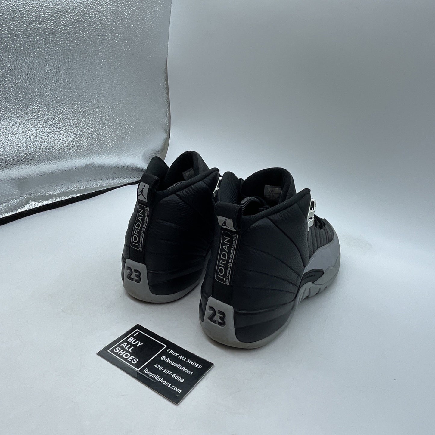 Size 6.5Y - Nike Air Jordan 12 Retro GS Black Wolf Grey White (153265-010)