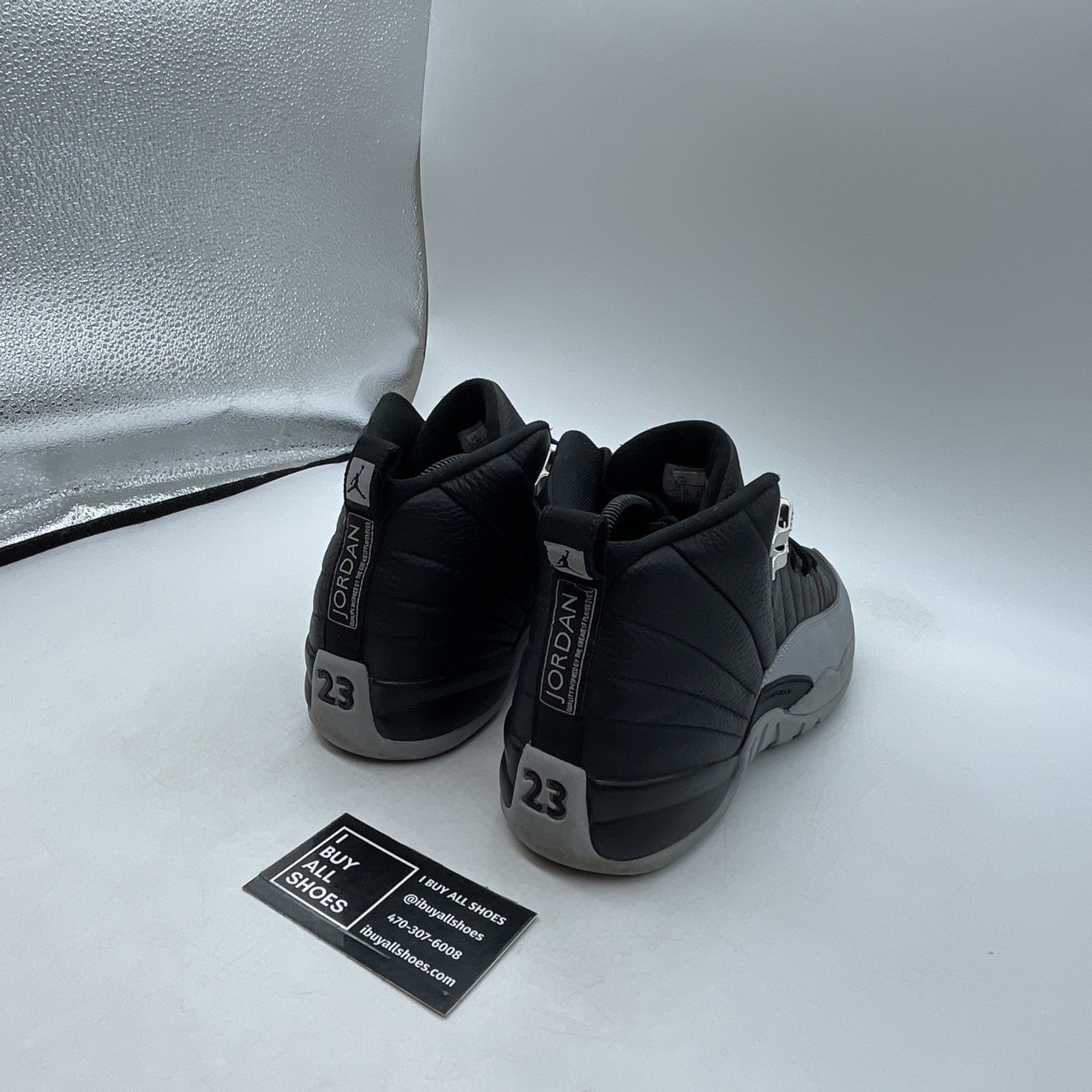 Size 6.5Y - Nike Air Jordan 12 Retro GS Black Wolf Grey White (153265-010)