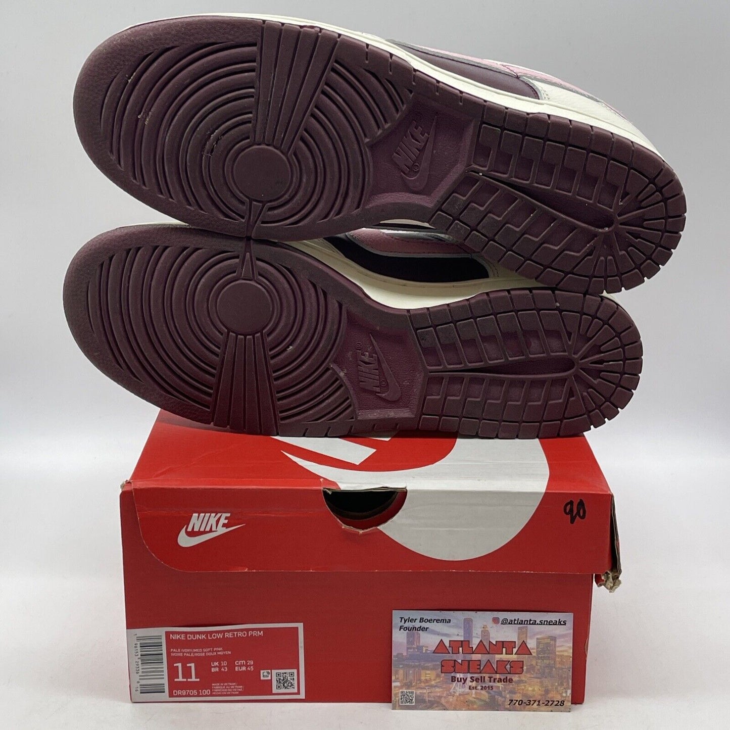 Size 11 - Nike Dunk Low Premium Valentine's Day Burgundy White (DR9705-100)