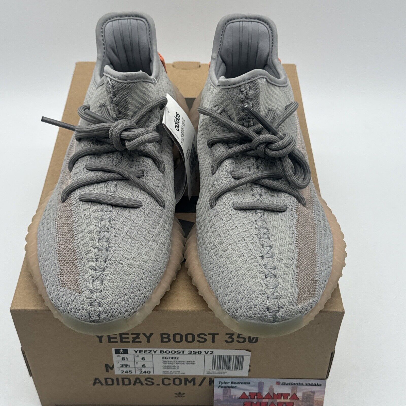 Size 6.5 - adidas Yeezy Boost 350 V2 True Form Grey Orange New Rare Size OG All