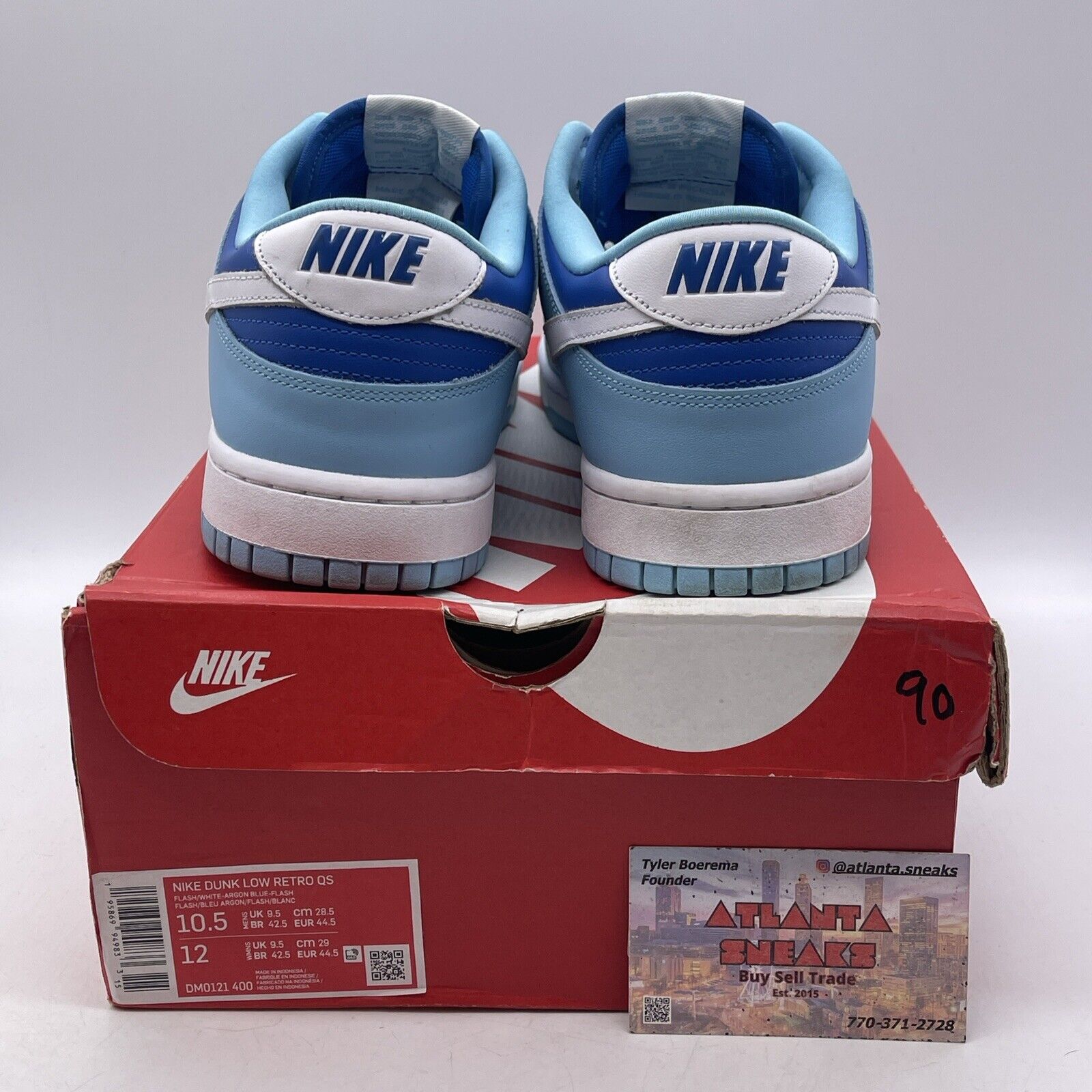 Size 10.5 - Nike Dunk Low Retro QS Argon Blue White Leather (DM0121-400)