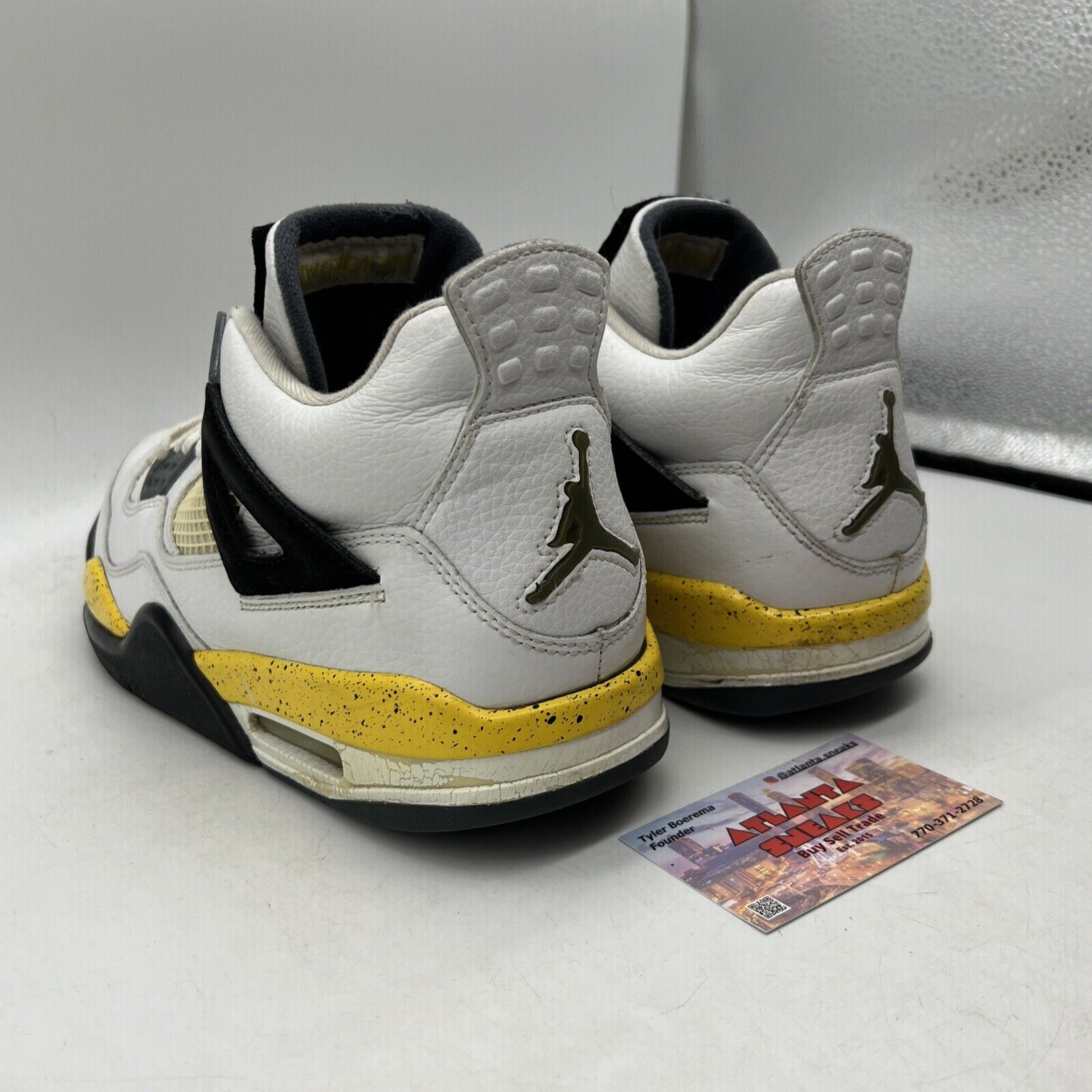 Size 10.5 - Air Jordan 4 Retro LS Tour Yellow White Leather Black (314254-171)