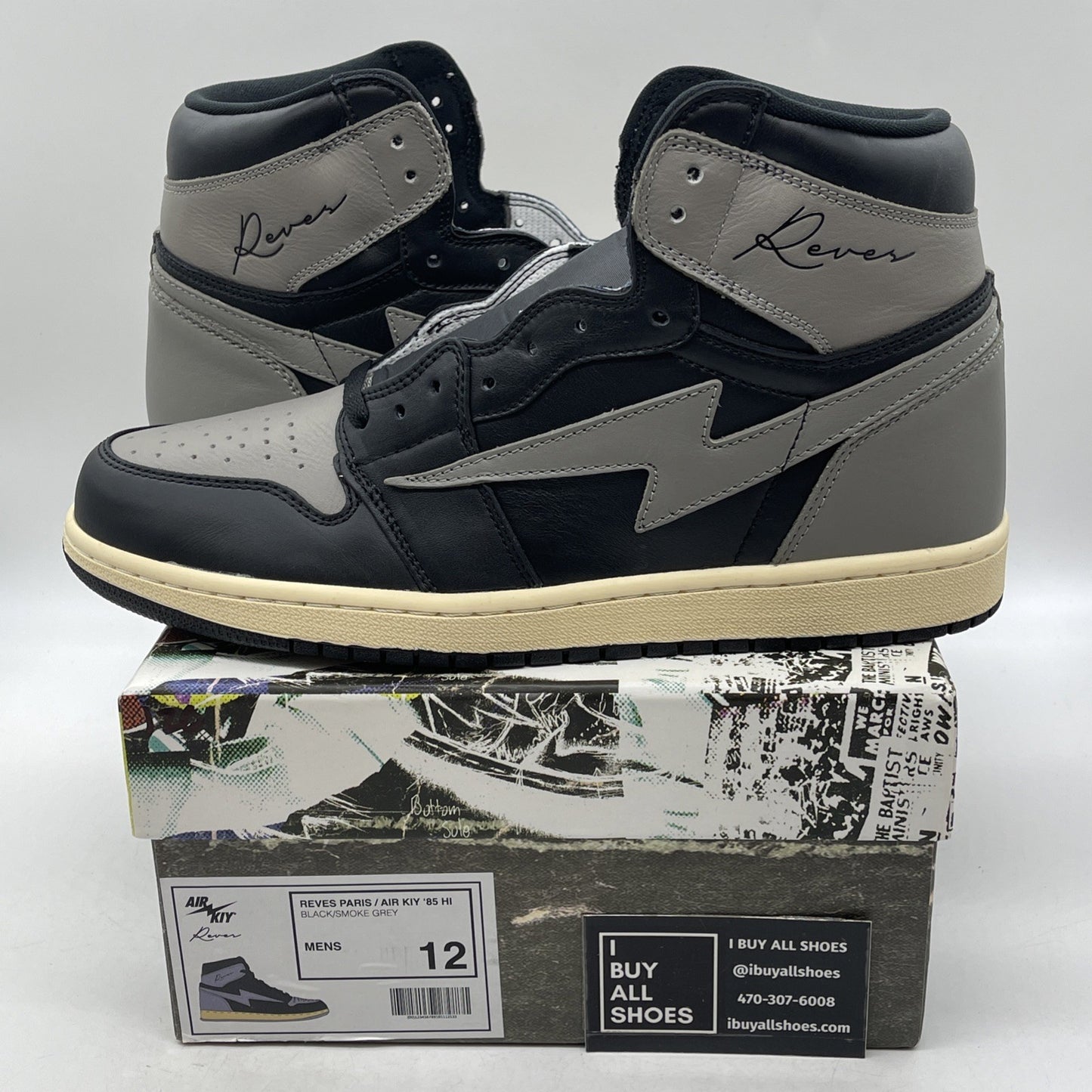 Size 12 - Reves Paris Air Kiy ‘85 Hi Black Smoke Grey