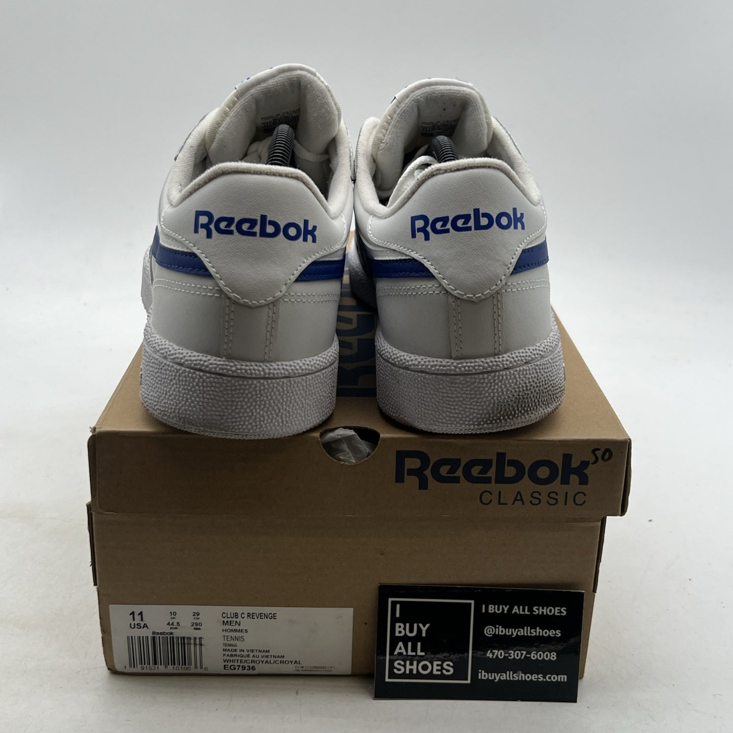 Size 11 - Reebok Club C Revenge White Collegiate Royal (EG7936)