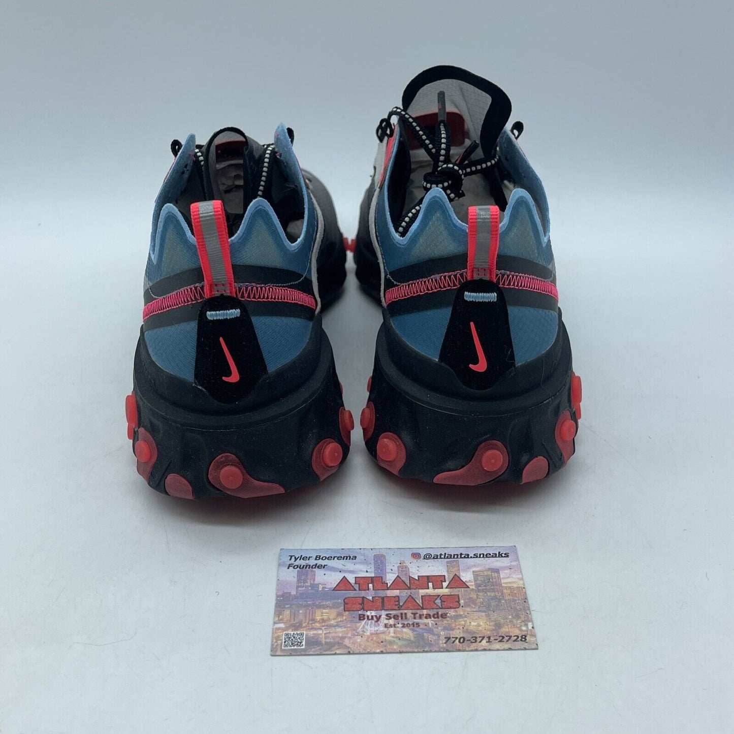 Size 8.5 - Nike React Element 87 Solar Red Black Blue Suede Leather (AQ1090-008)