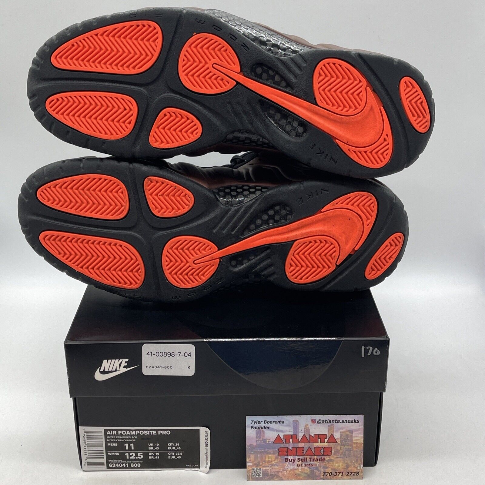 Size 11 - Nike Air Foamposite Pro Hyper Crimson Orange Leather (624041-800)