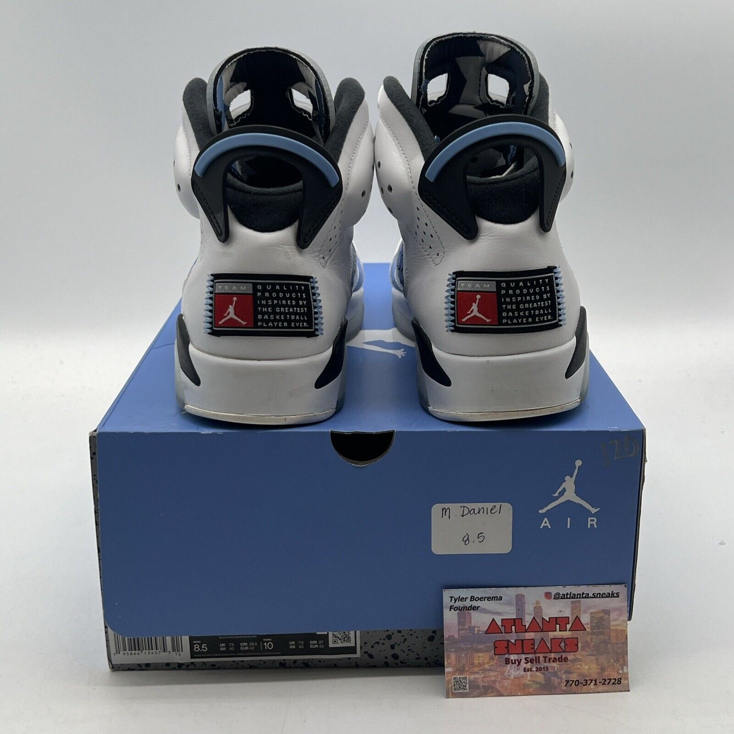 Size 8.5 - Jordan 6 Retro Mid UNC Home White Suede Leather Black (CT8529-410)