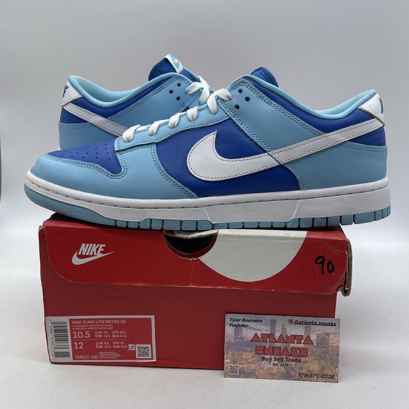 Size 10.5 - Nike Dunk Low Retro QS Argon Blue White Leather (DM0121-400)