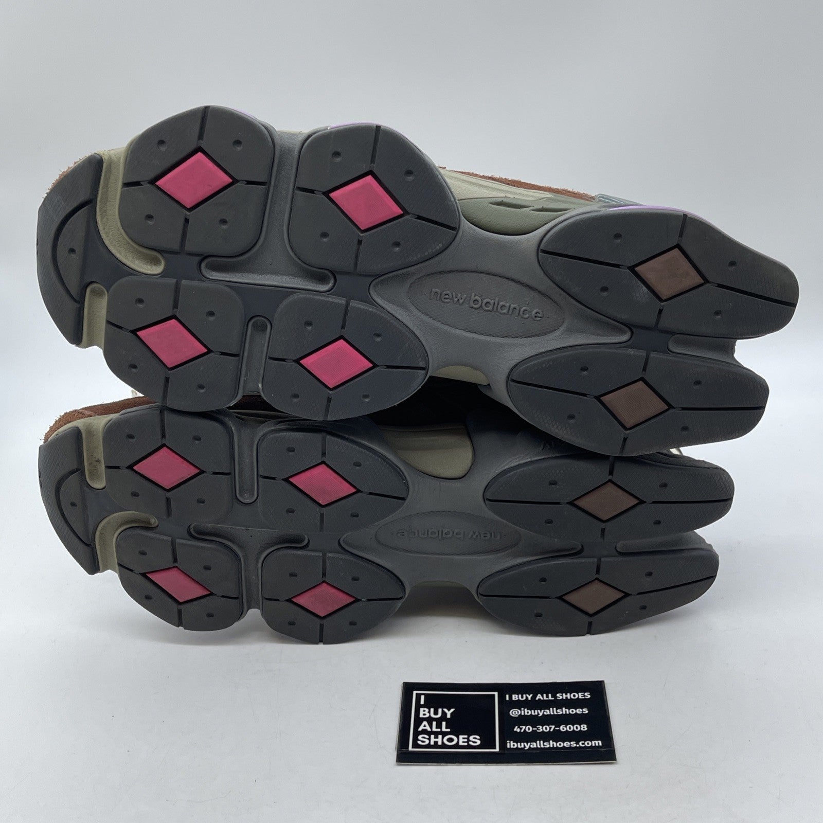 Size 9.5 - New Balance 9060 Burgundy Pink Brown Green Suede (U9060BUR)