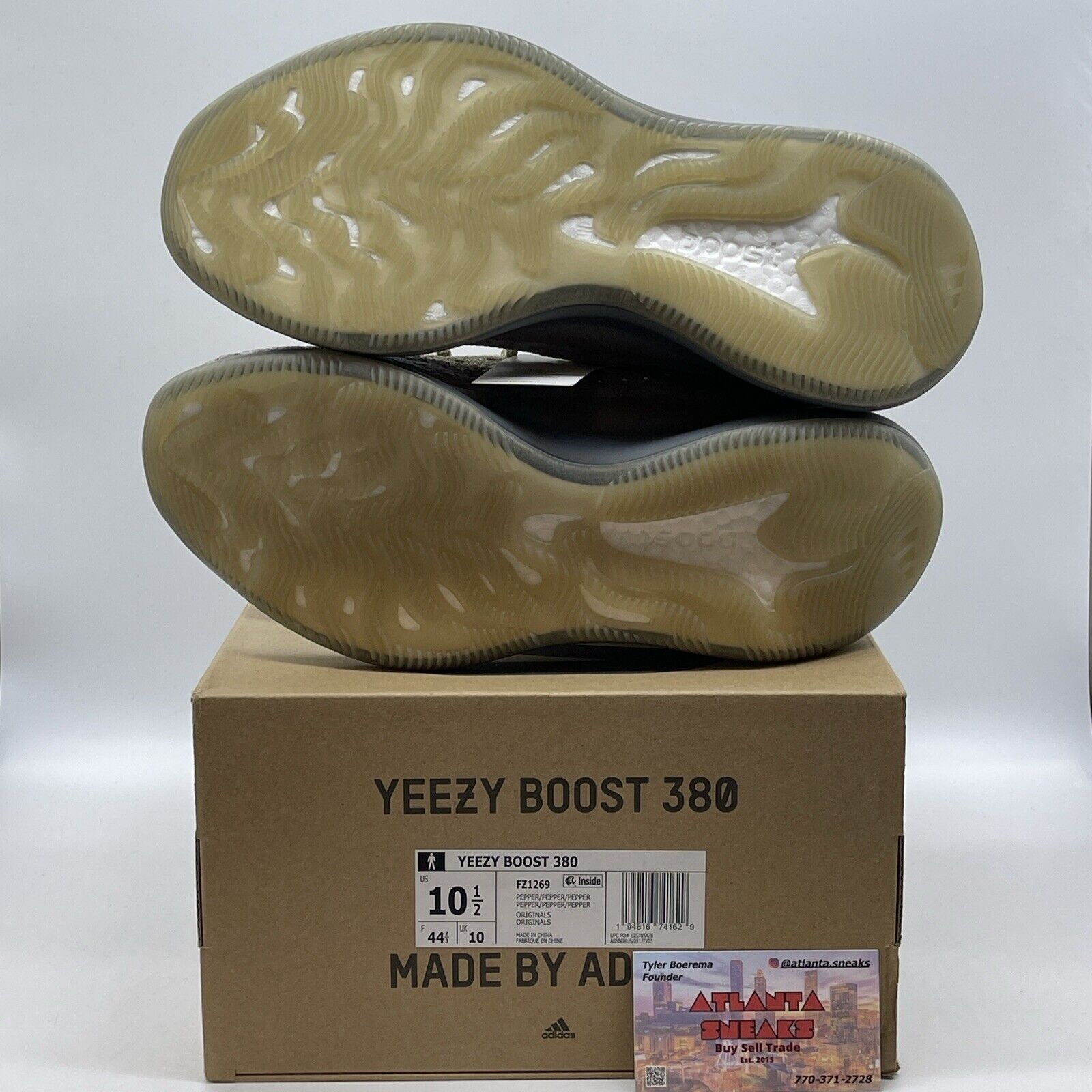 Size 10.5 - adidas Yeezy Boost 380 Pepper Non-Reflective Black Grey (FZ1269)