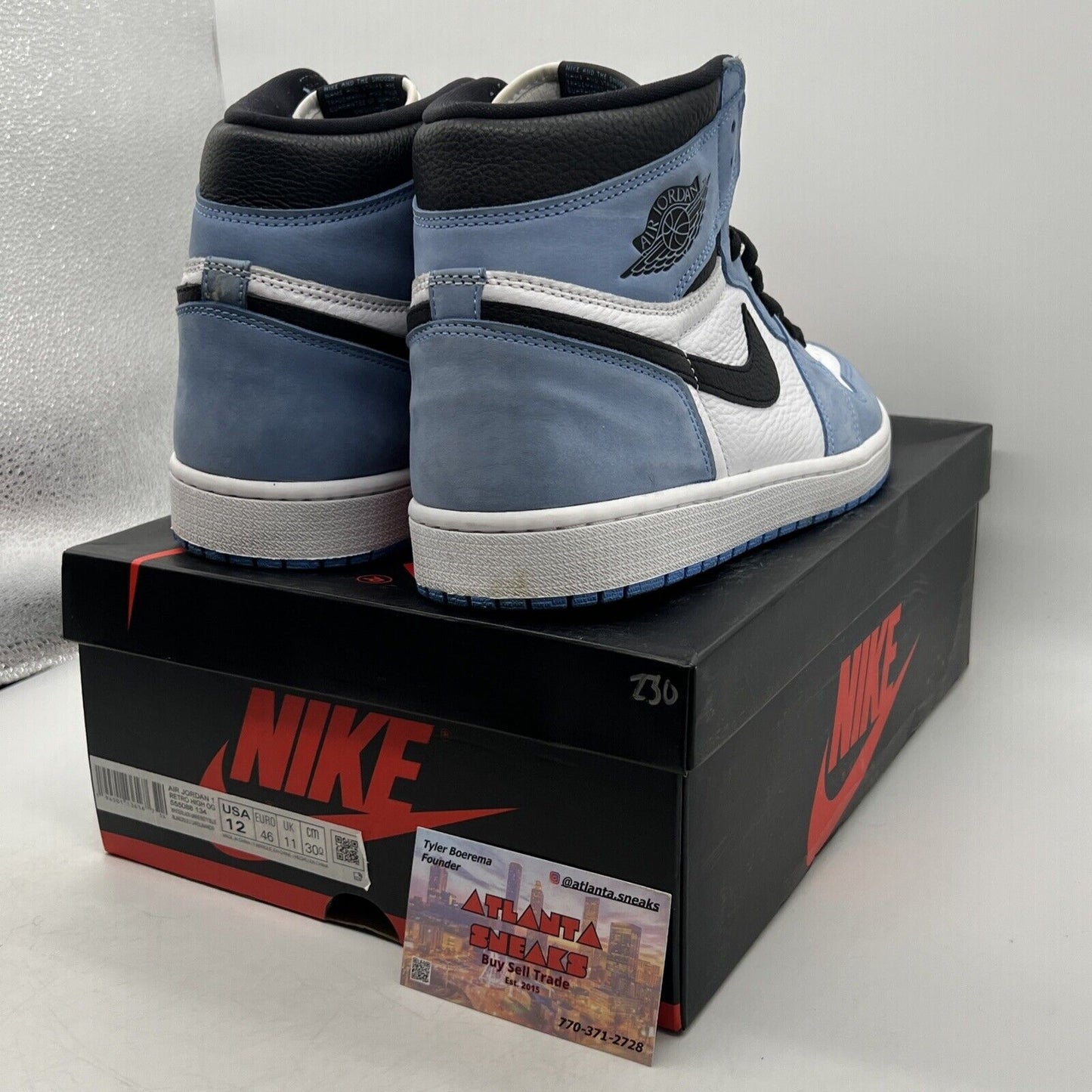 Size 12 - Jordan 1 Retro OG High University Blue Black White (555088-134)