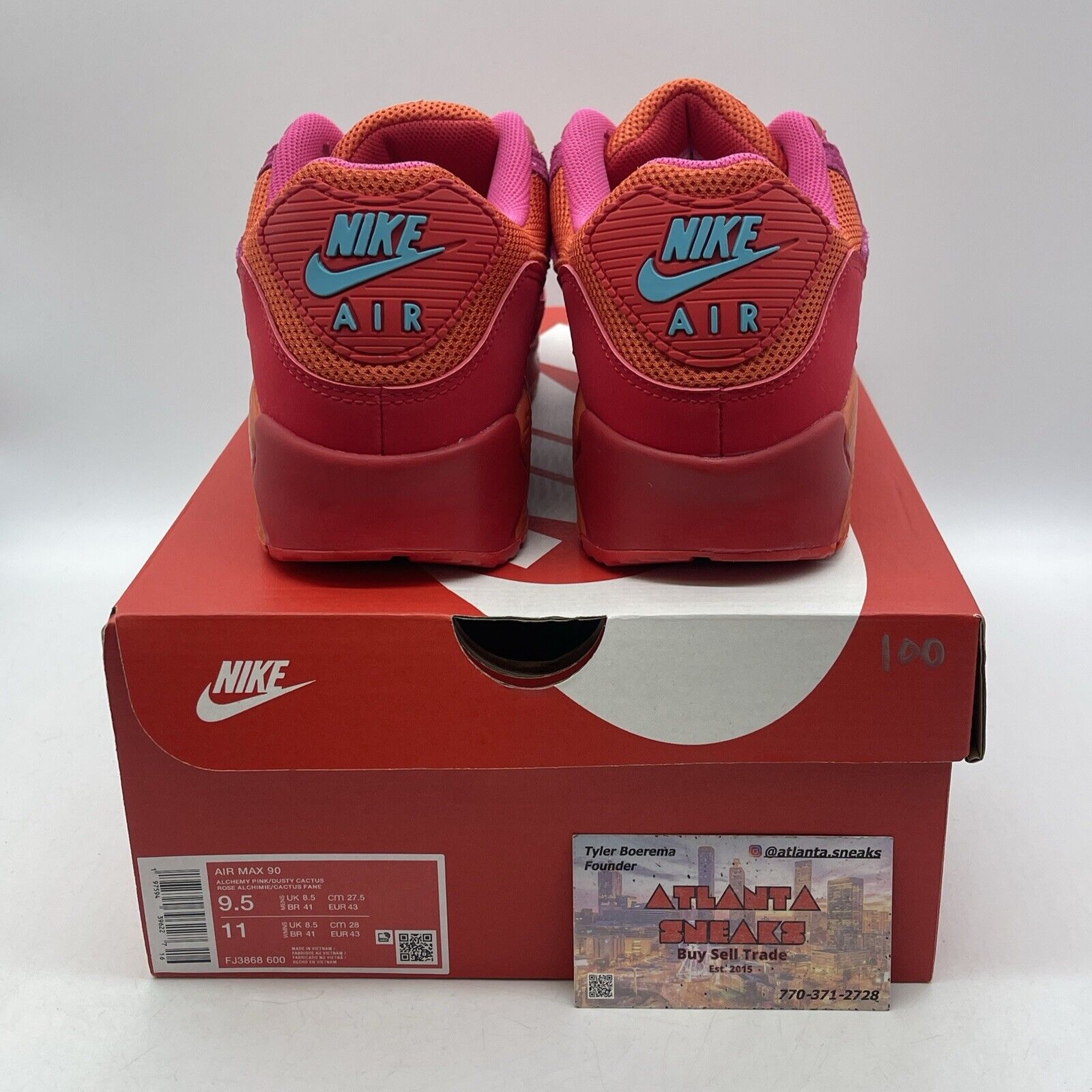 Size 9.5 Air Max 90 Alchemy Pink Suede Red Leather (FJ3868-600)