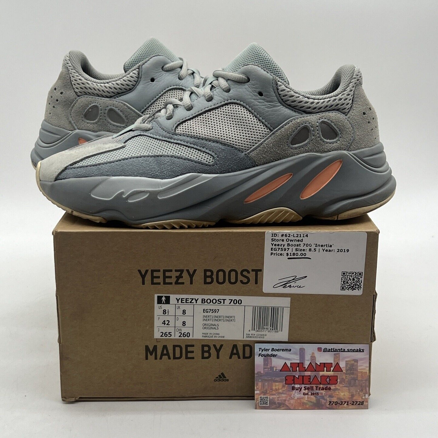 Size 8.5 - adidas Yeezy Boost 700 V1 Inertia Suede Grey (EG7597)