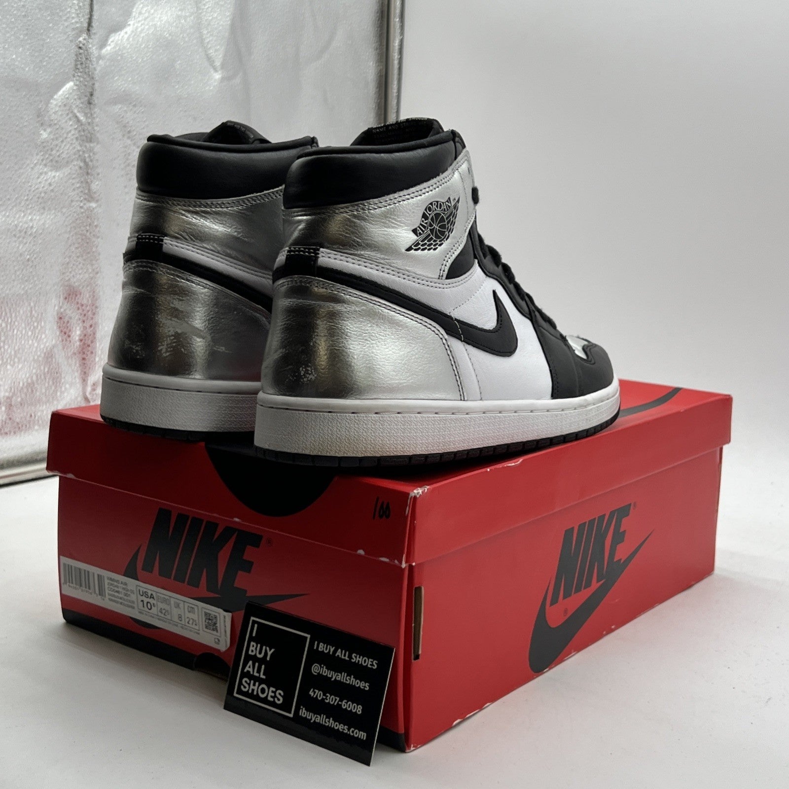 Size 10.5W - Air Jordan 1 High OG Metallic Silver (CD0461-001)