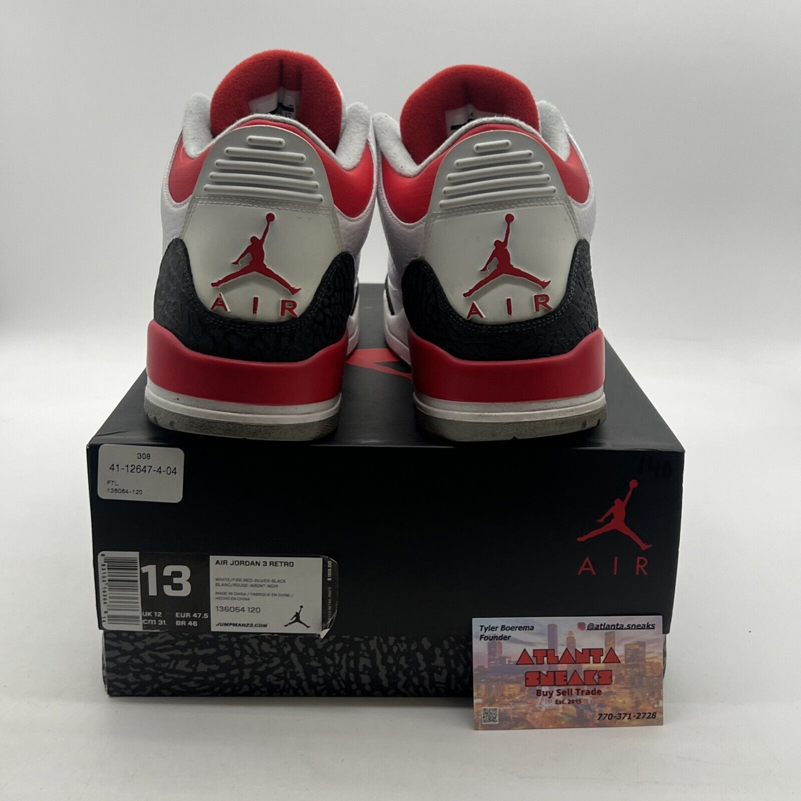 Size 13 - Air Jordan 3 Retro 2013 Fire Red (136064-120)