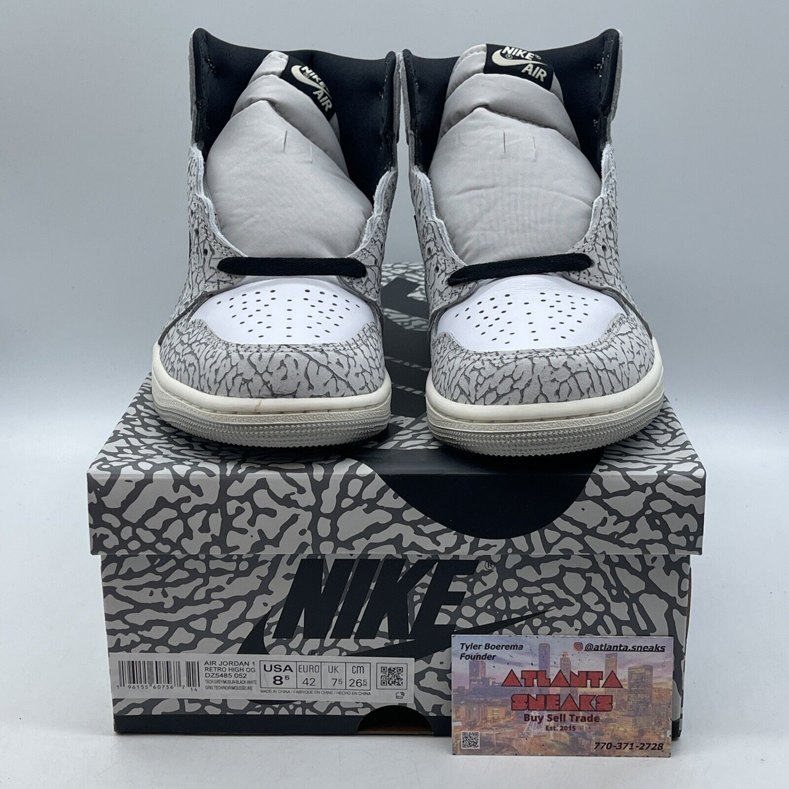 Size 8.5 - Air Jordan 1 Retro OG High White Cement Grey Suede (DZ5485-052)