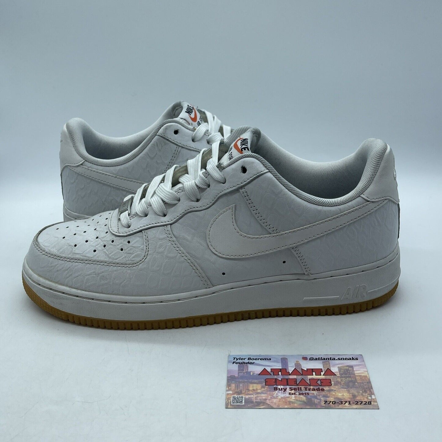 Size 10 - Nike Air Force 1 '07 LV8 Low Croco White Gum (718152-100)