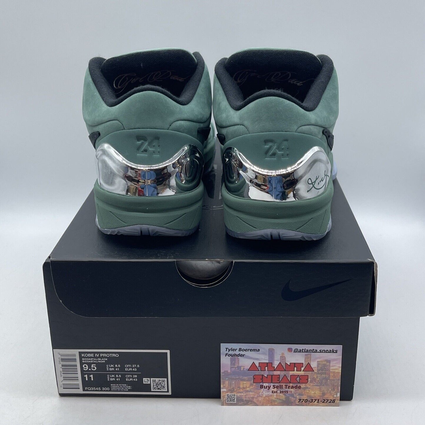 Size 9.5 - Nike Zoom Kobe 4 Protro Girl Dad Silver Black Suede (FQ3545-300)