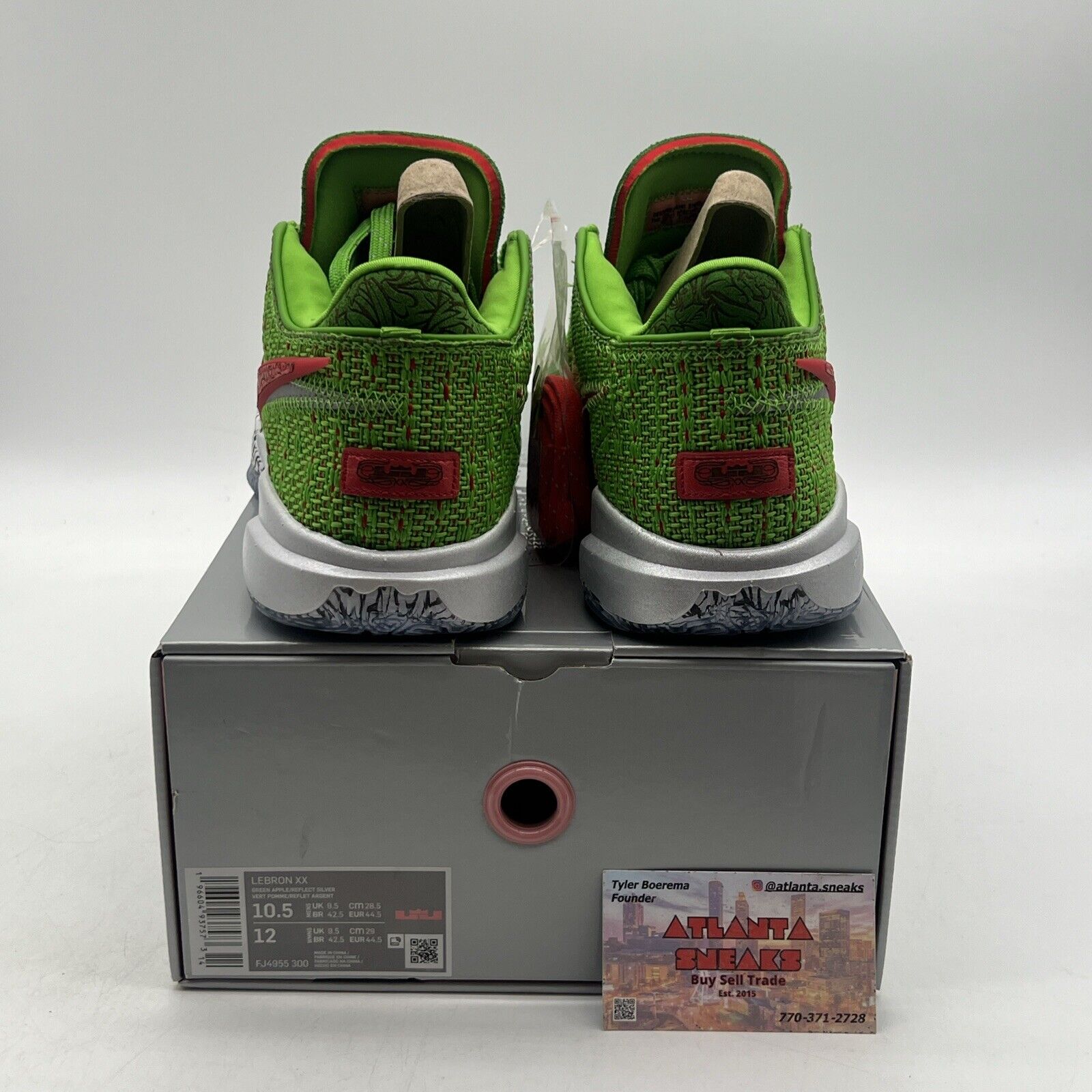 Size 10.5 - Nike LeBron 20 Stocking Stuffer White Green Leather (FJ4955-300)