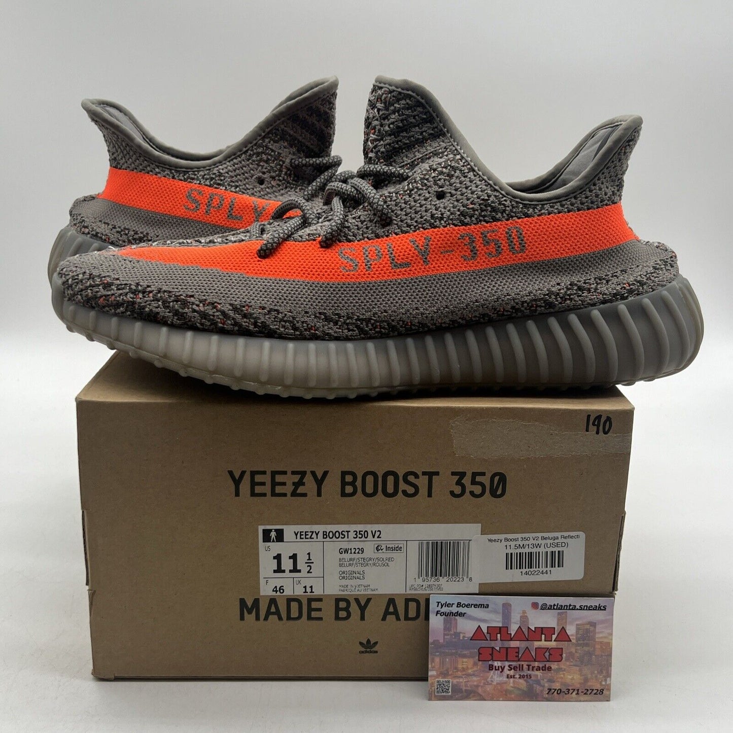 Size 11.5 - adidas Yeezy Boost 350 V2 Low Beluga Reflective Grey Orange (GW1229)