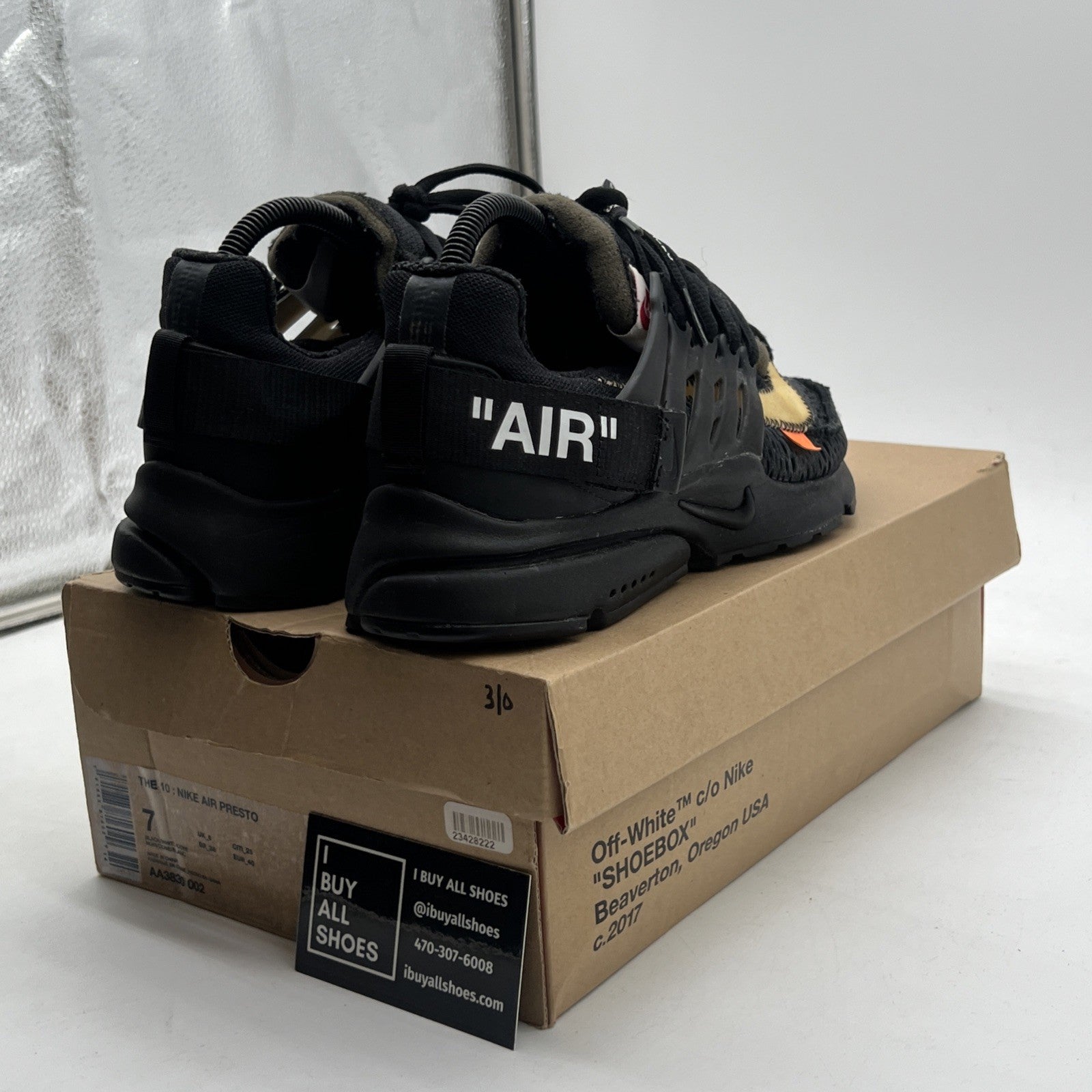 Size 7 - Nike Air Presto x Off-White Low Black (AA3830-002)