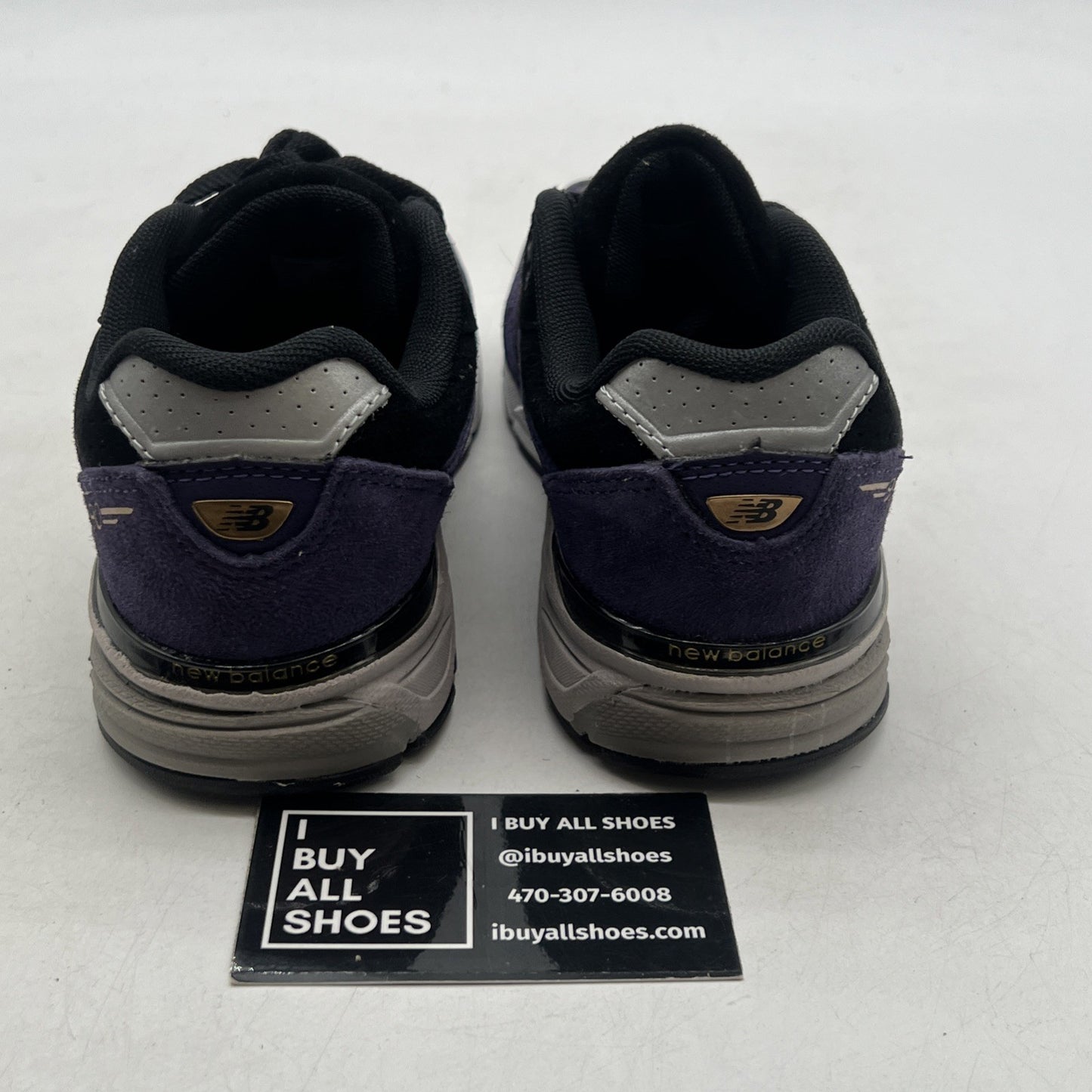 Size 2 - New Balance 990v4 Black/Purple Suede - (KJ990B4G)