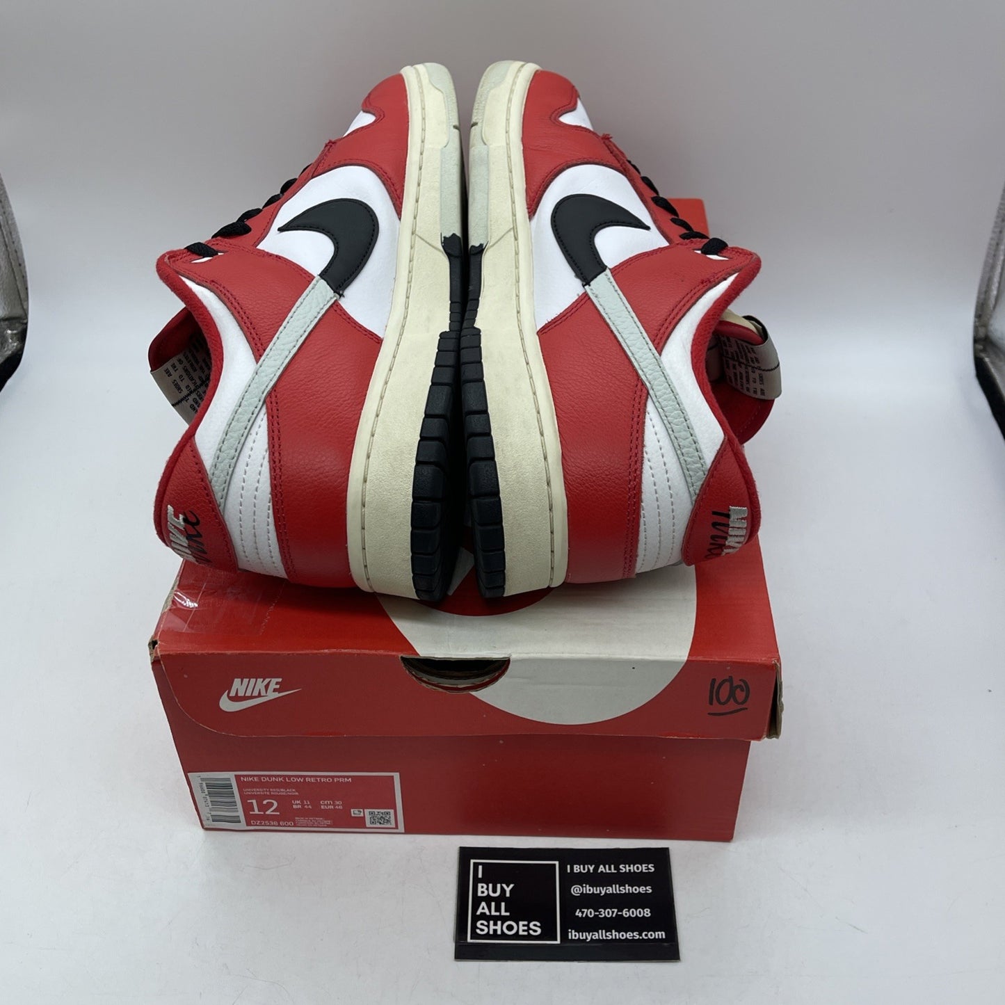 Size 12 - Nike Dunk Low Split Chicago White Red Black Leather (DZ2536-600)
