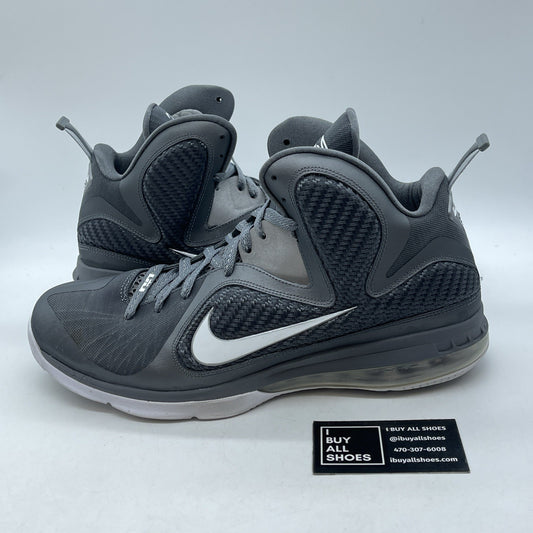 Size 13 - Nike LeBron 9 Cool Grey White Leather (46976-007)