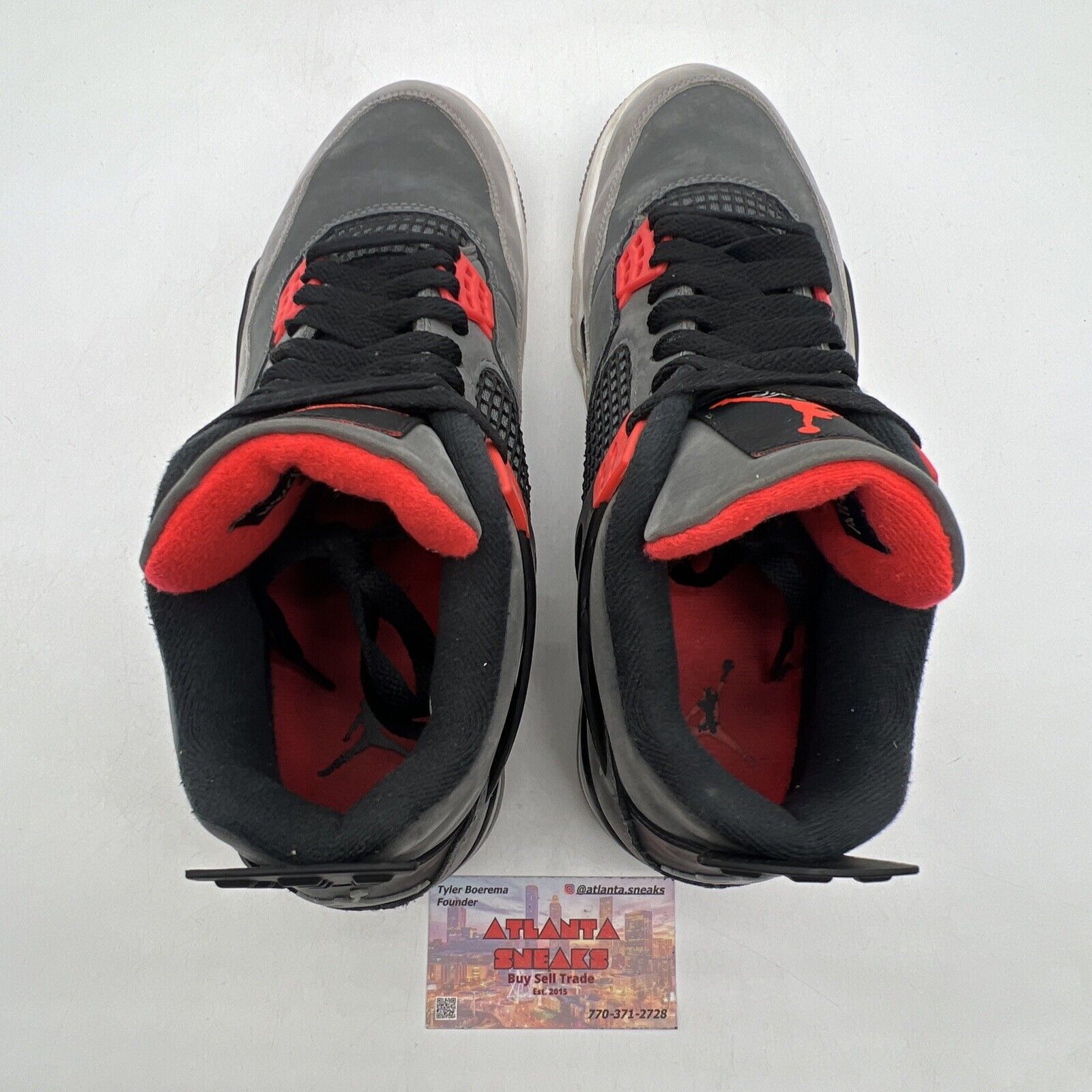 Size 9.5 - Jordan 4 Retro Mid Infrared Grey Black White Suede (DH6927-061)