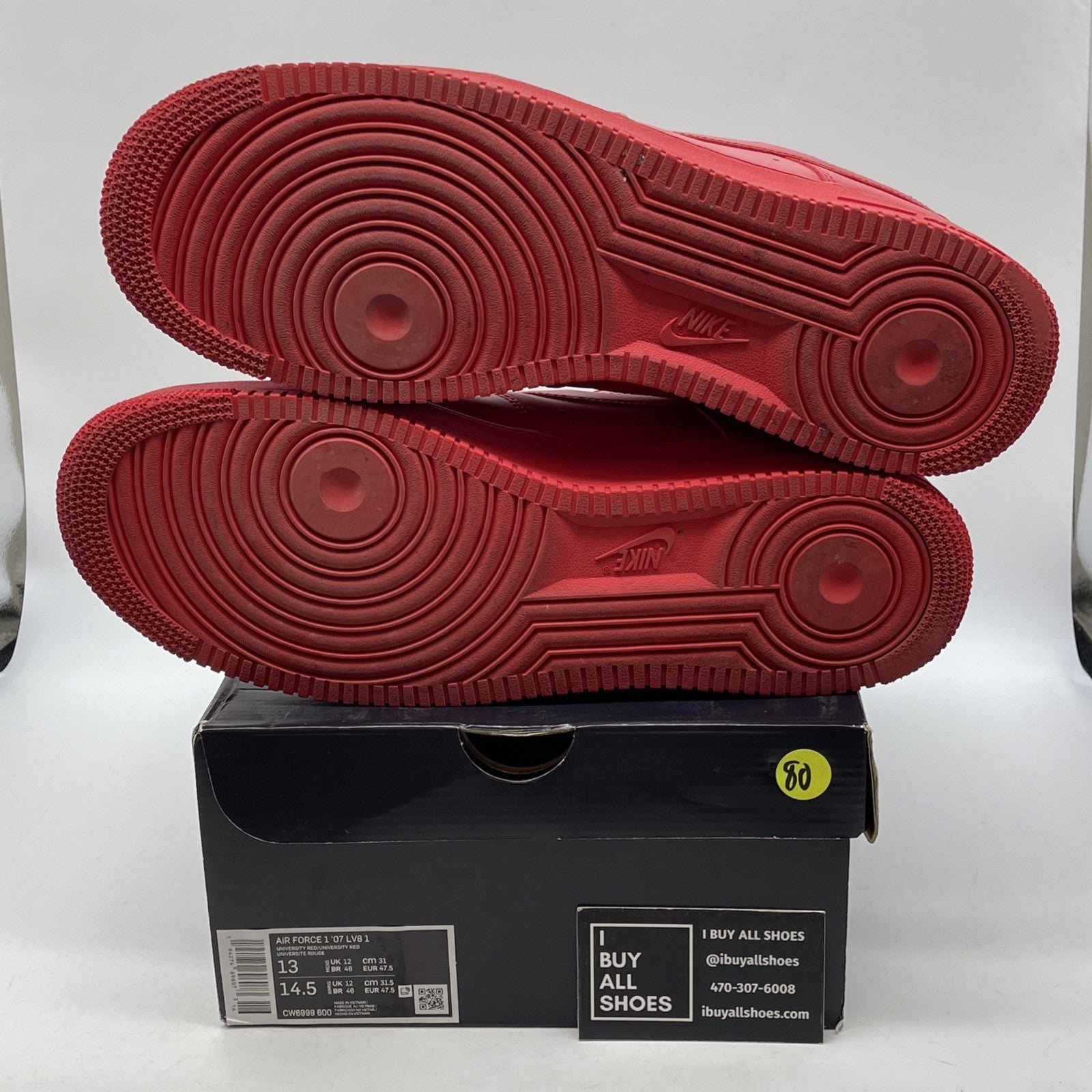 Size 13 - Nike Air Force 1 Low Triple Red Leather Suede (CW6999-600)