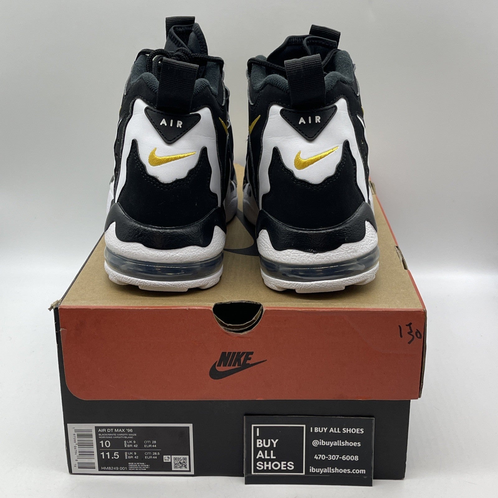 Size 10 -  Air Dt Max ‘96 Black White 2024 Yellow Suede Leather (HM8249-001)