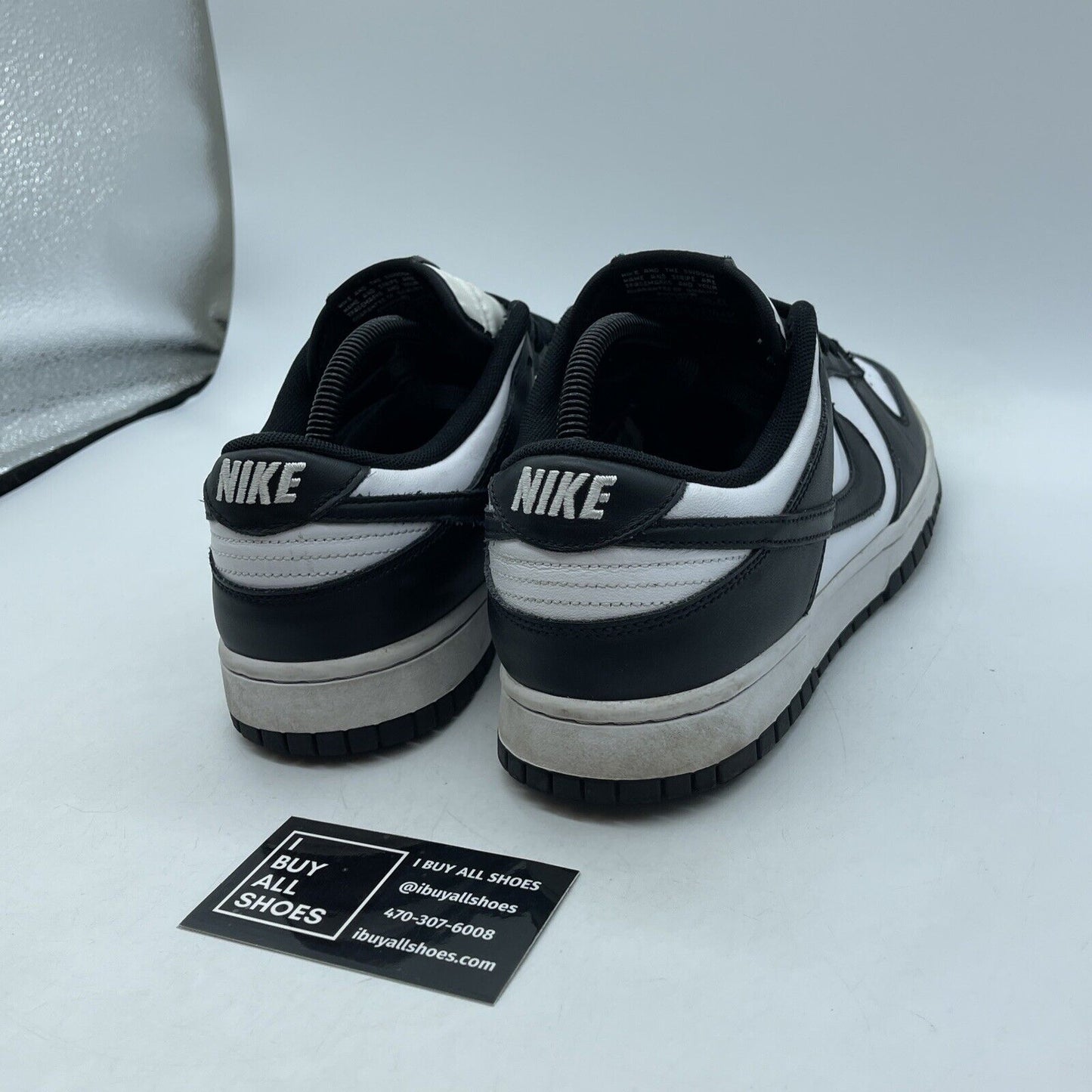 Size 9.5 - Nike Dunk Low Black White Leather Suede (DD1391-100)