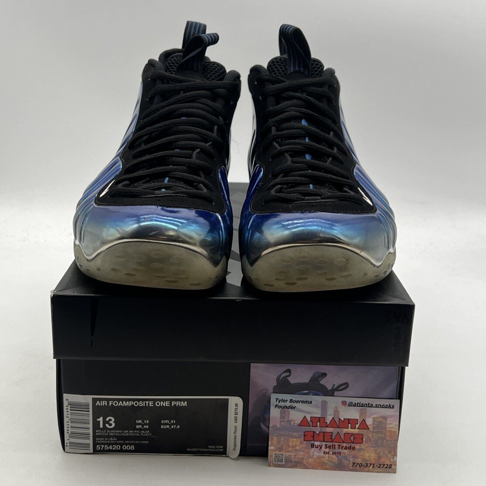 Size 13 - Nike Air Foamposite One PRM Blue Mirror (575420-008)