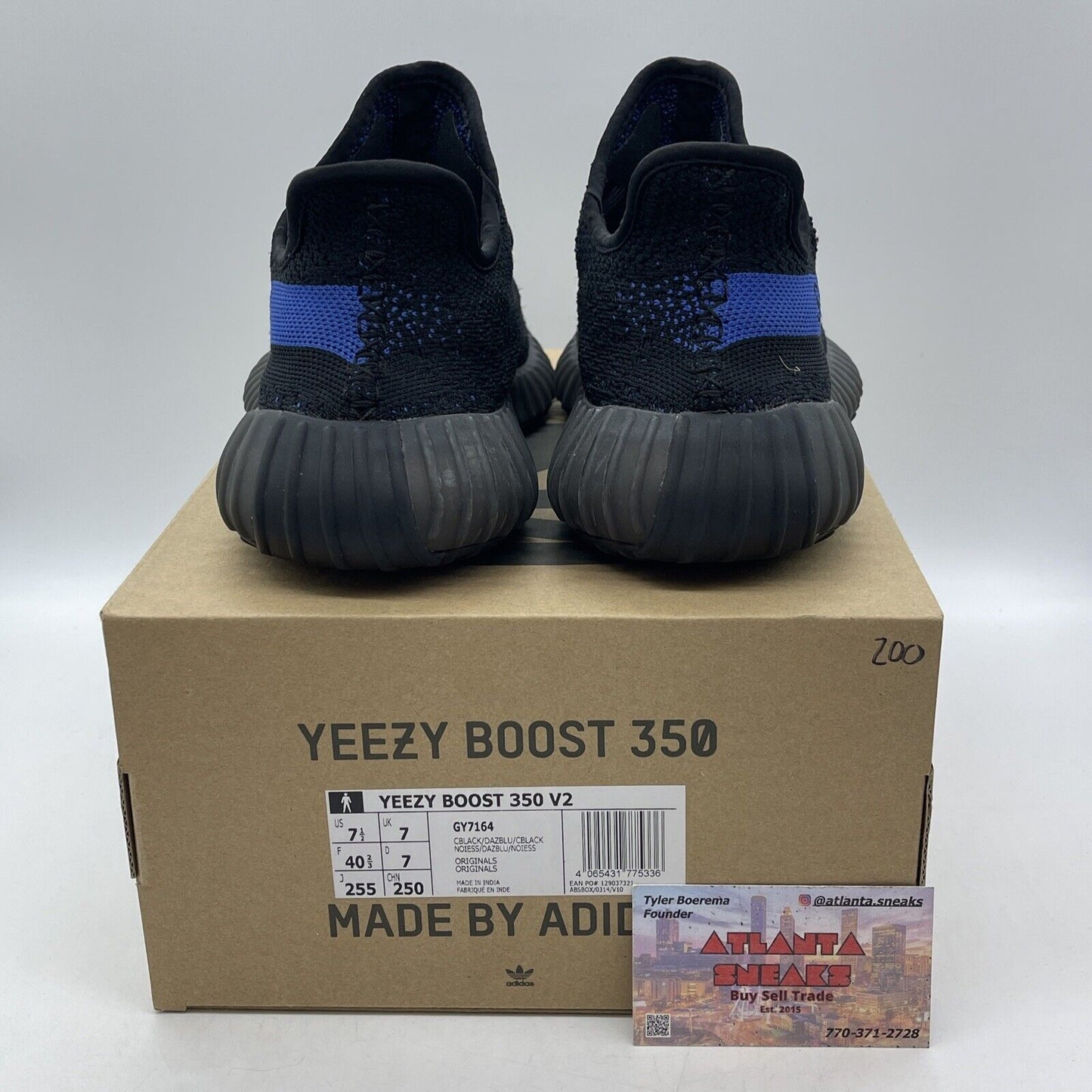 Size 7.5 - adidas Yeezy Boost 350 V2 Low Dazzling Blue Black Suede (GY7164)