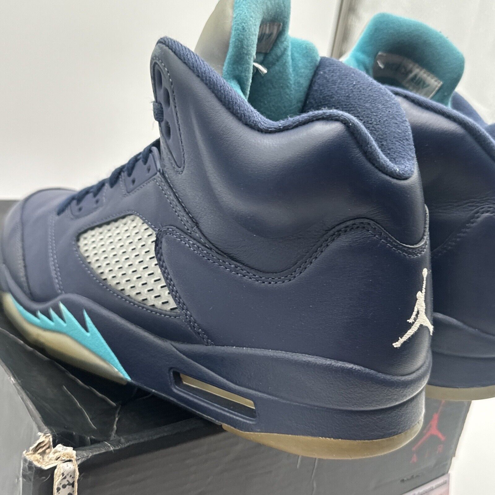 Size 10.5 - Jordan 5 Retro Pre-Grape 2015 Navy Leather Unc Icy Soles Reflective