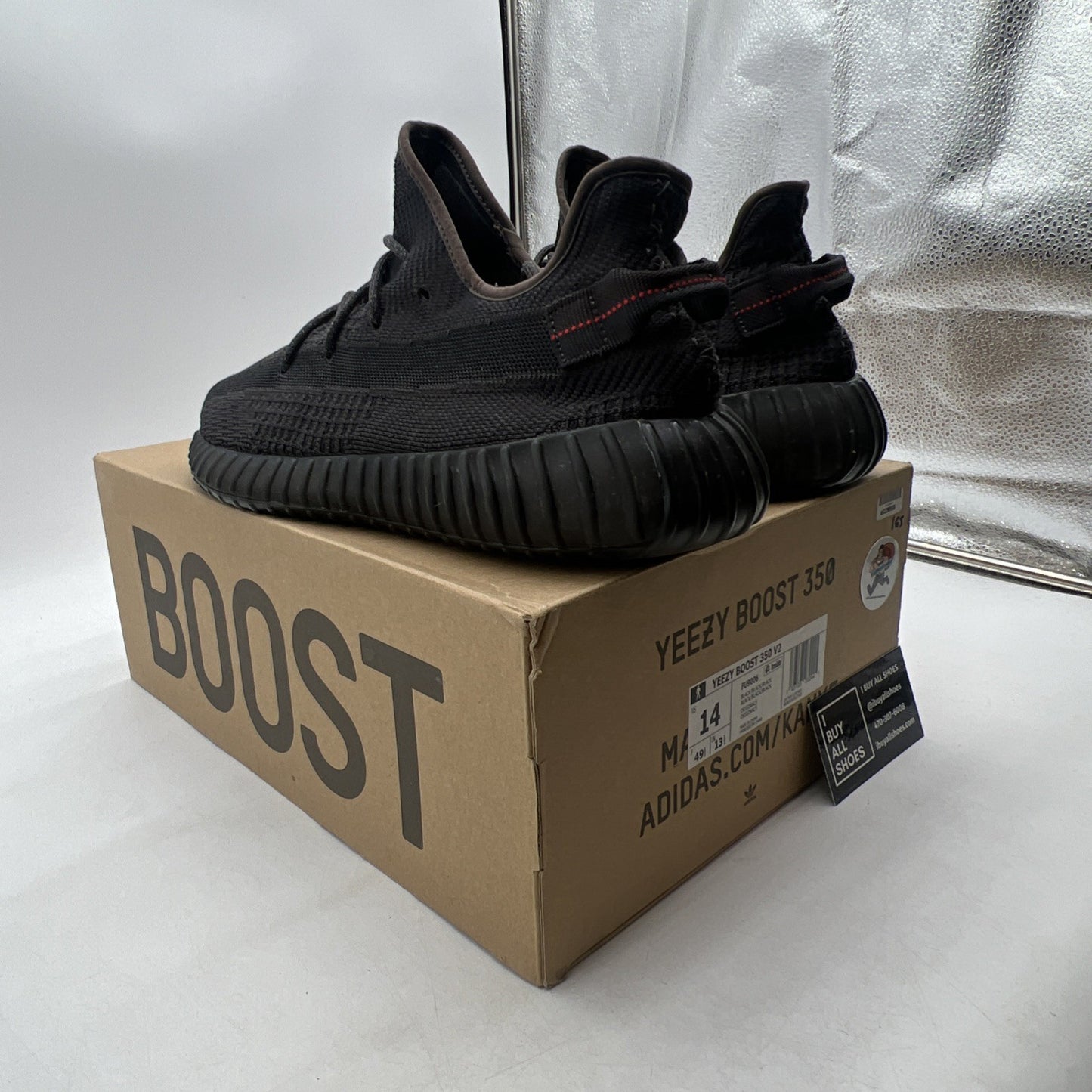 Size 14 - adidas Yeezy Boost 350 V2 Low Black Non-Reflective (FU9006)
