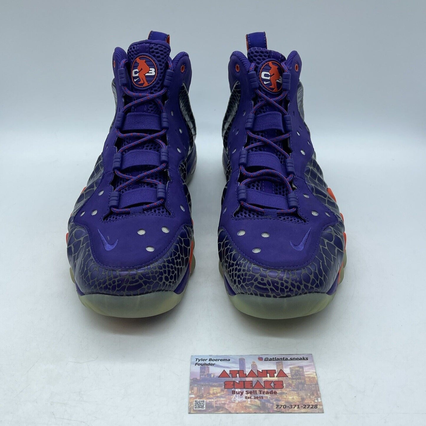 Size 9.5 - Nike Barkley Posite Max Phoenix Suns Purple Orange (555097-581)