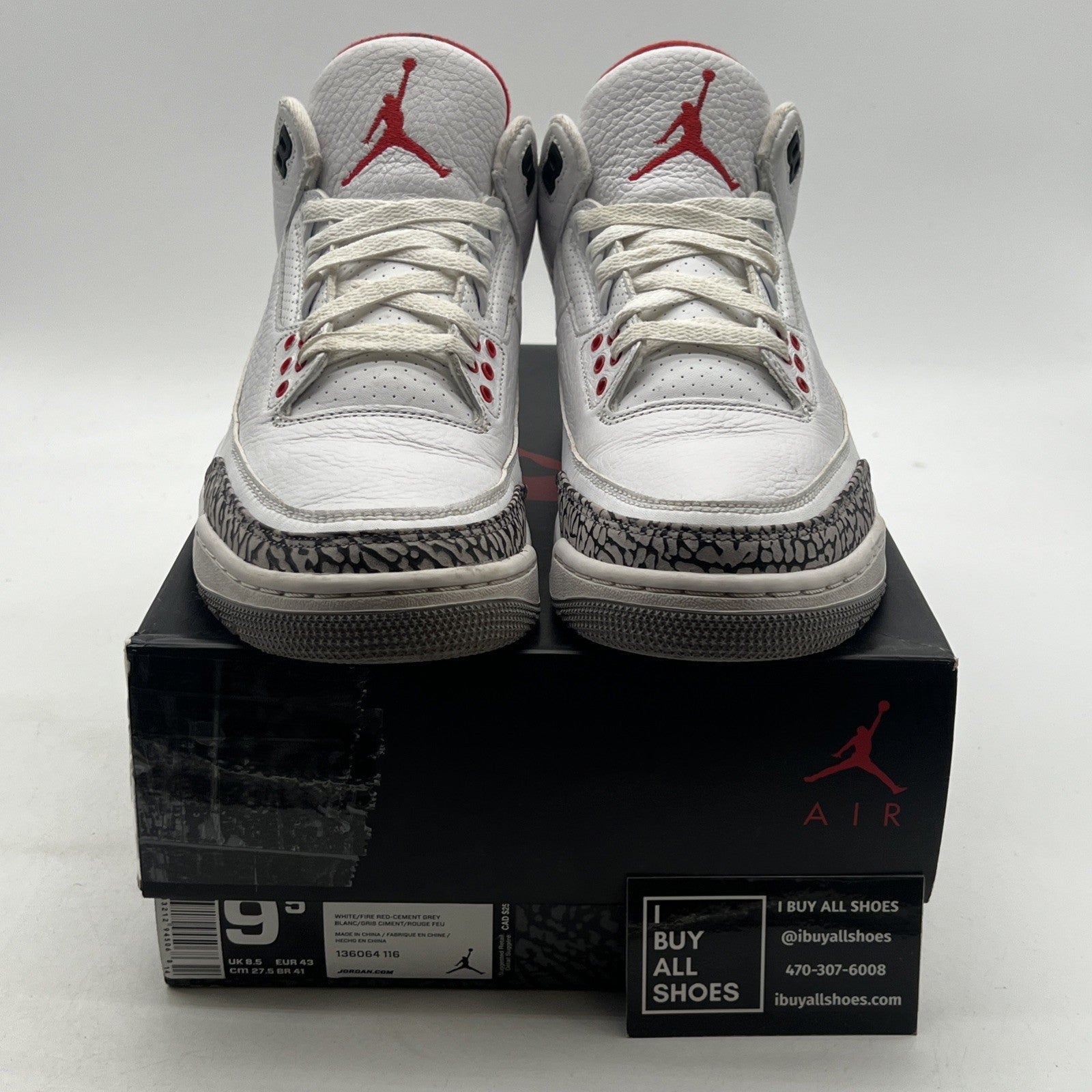 Size 9.5 - Air Jordan 3 Retro Hall of Fame 2018 (136064-116)