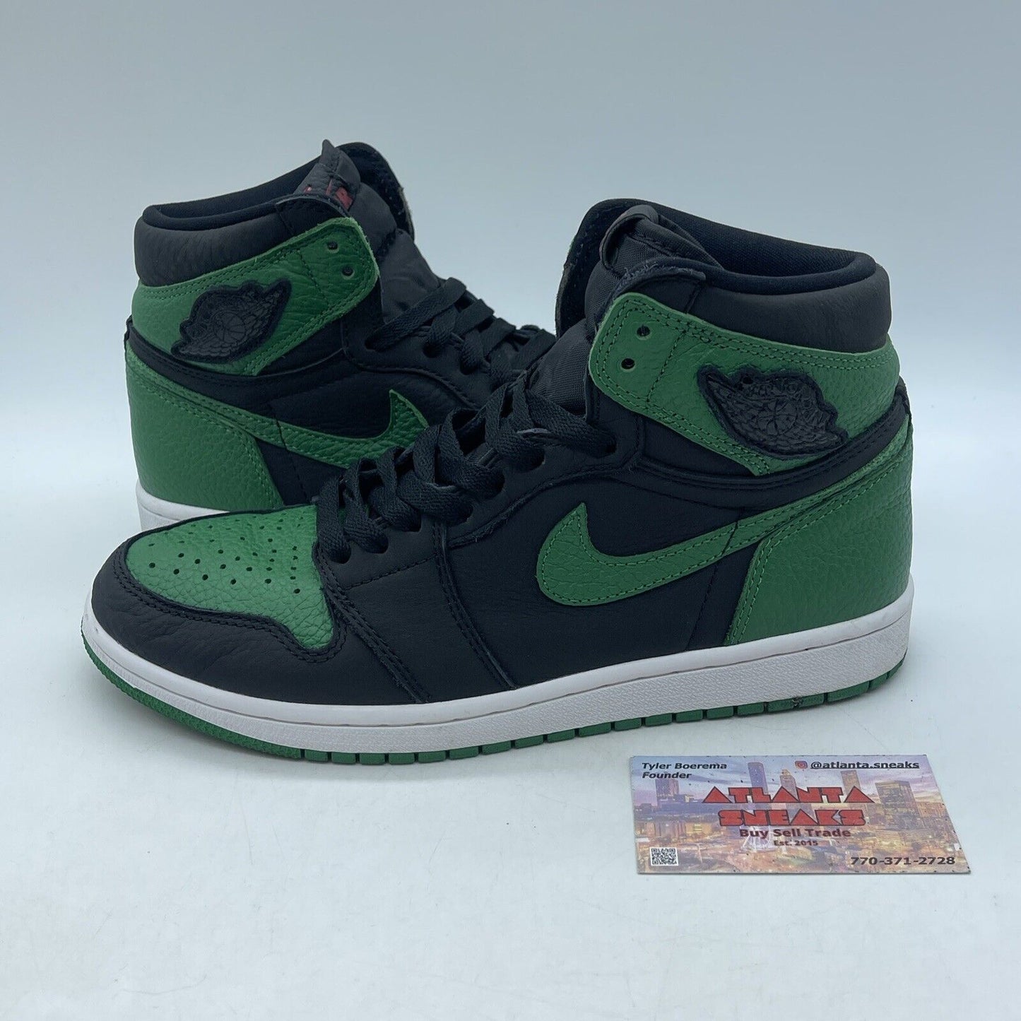 Size 8 - Jordan 1 Retro OG High Pine Green 2.0 Black Leather (555088-030)