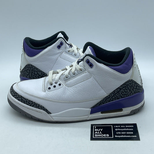 Size 9.5 - Jordan 3 Retro Mid Dark Iris Grey Purple White Leather (CT8532-105)
