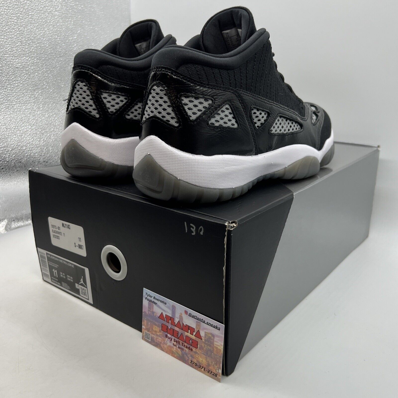 Size 11 - Air Jordan 11 Retro IE Low Black White (919712-001)