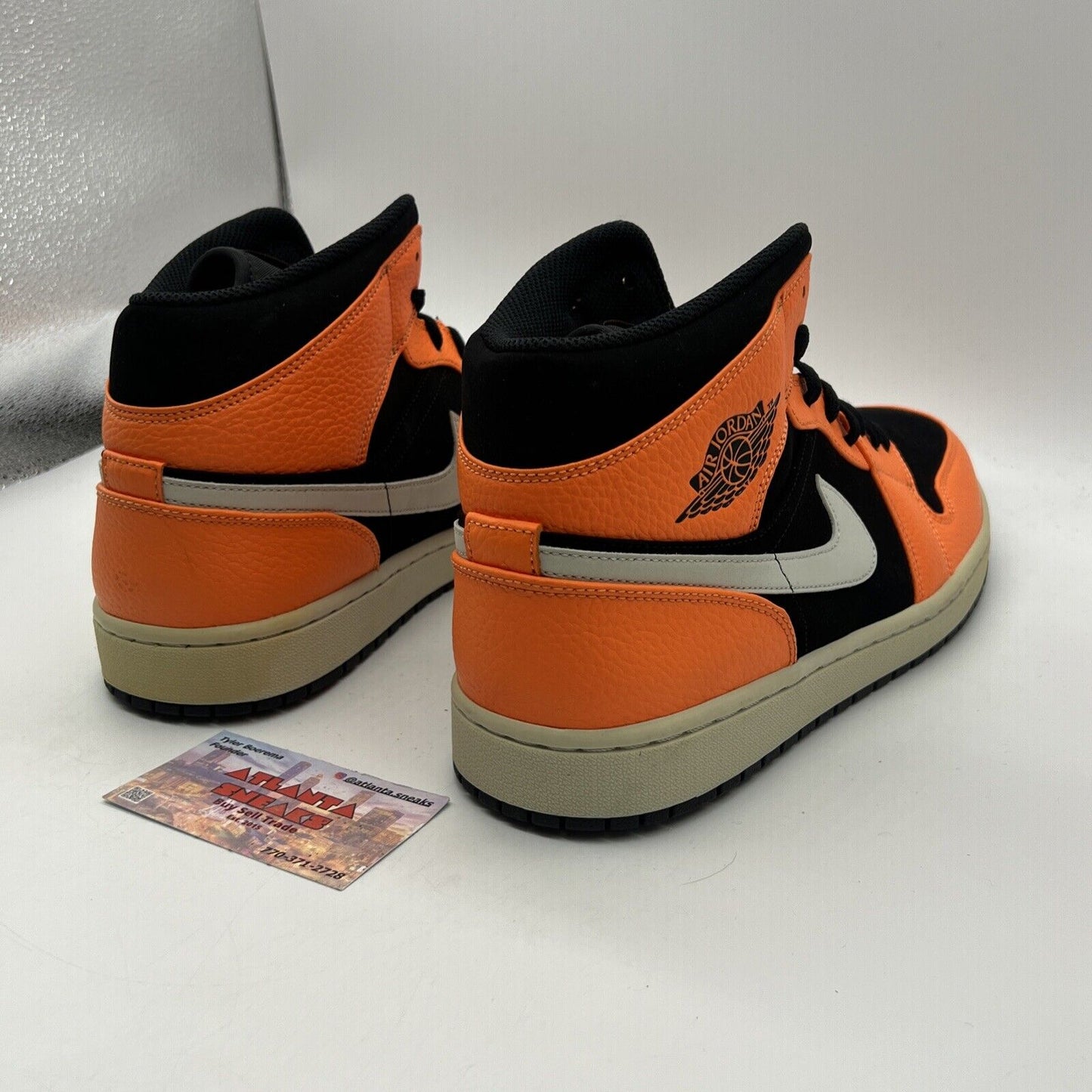 Size 13 - Air Jordan 1 Black Cone Orange Black White Leather Suede