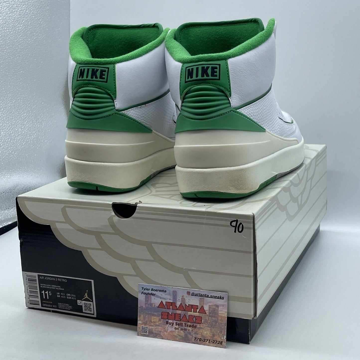 Size 11.5 - Jordan 2 Retro Lucky Green White Black Leather Suede (DR8884-103)