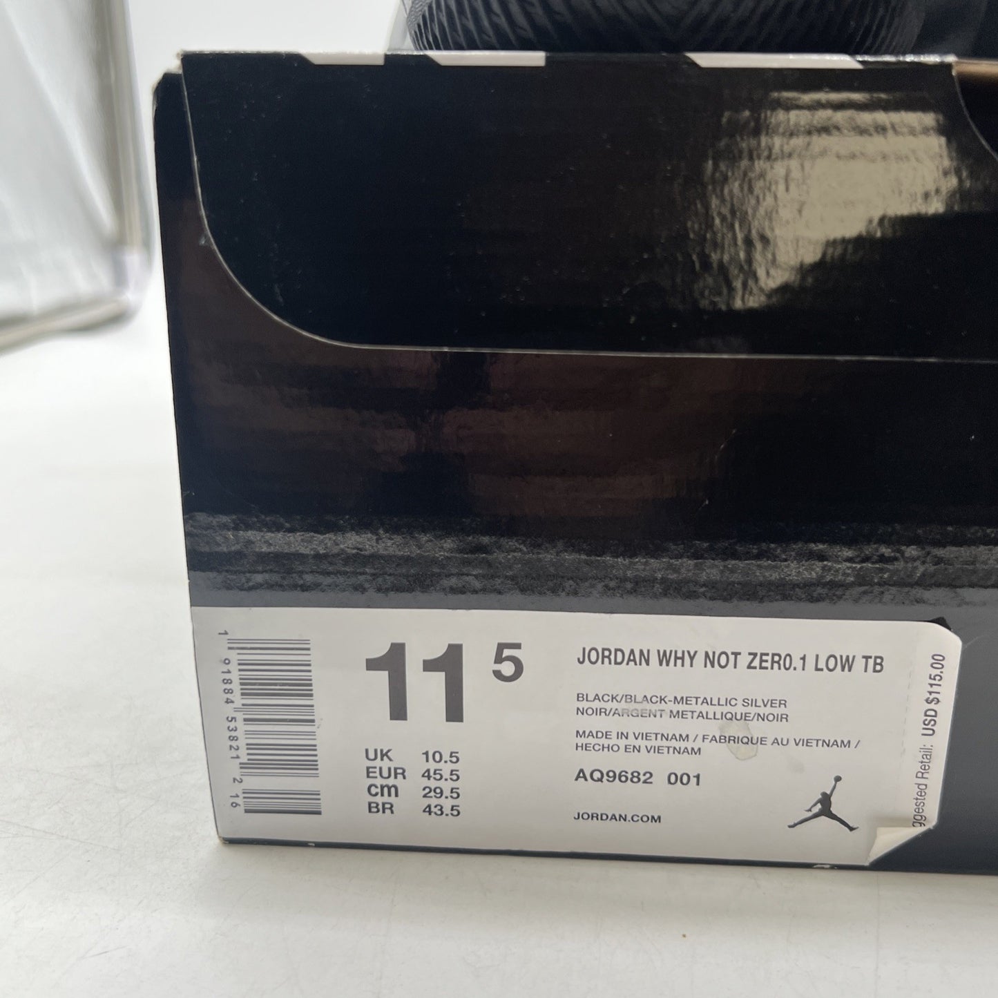 Size 11.5 - Jordan Why Not Zer0.1 TB Low Black Metallic Silver(AQ9682-001)